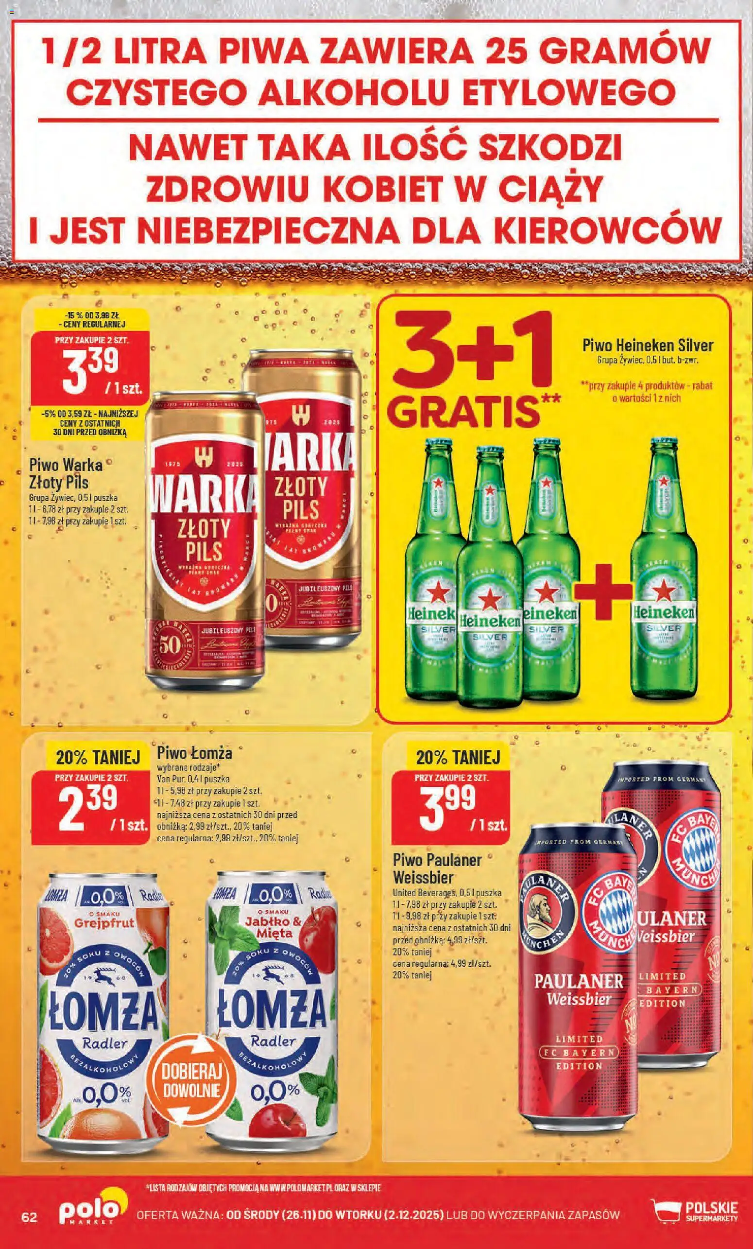 POLOmarket Black Friday od 26.11.2025 | Strona: 62 | Produkty: Warka, Piwo Warka, Grejpfrut, Heineken