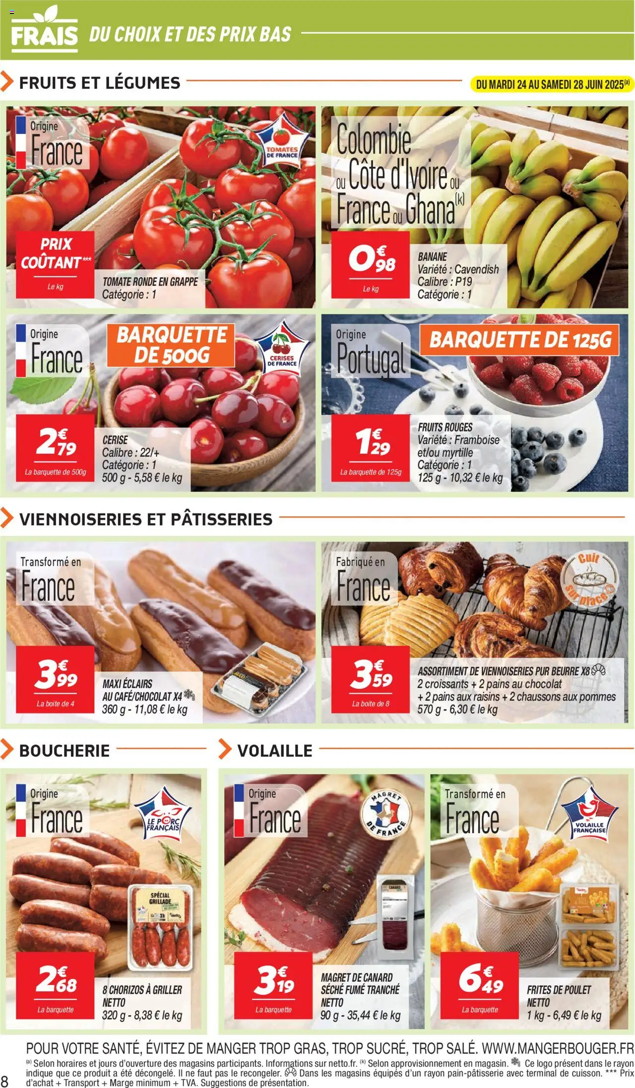  | Page: 8 | Produits: Volaille, Banane, Pommes, Tomates