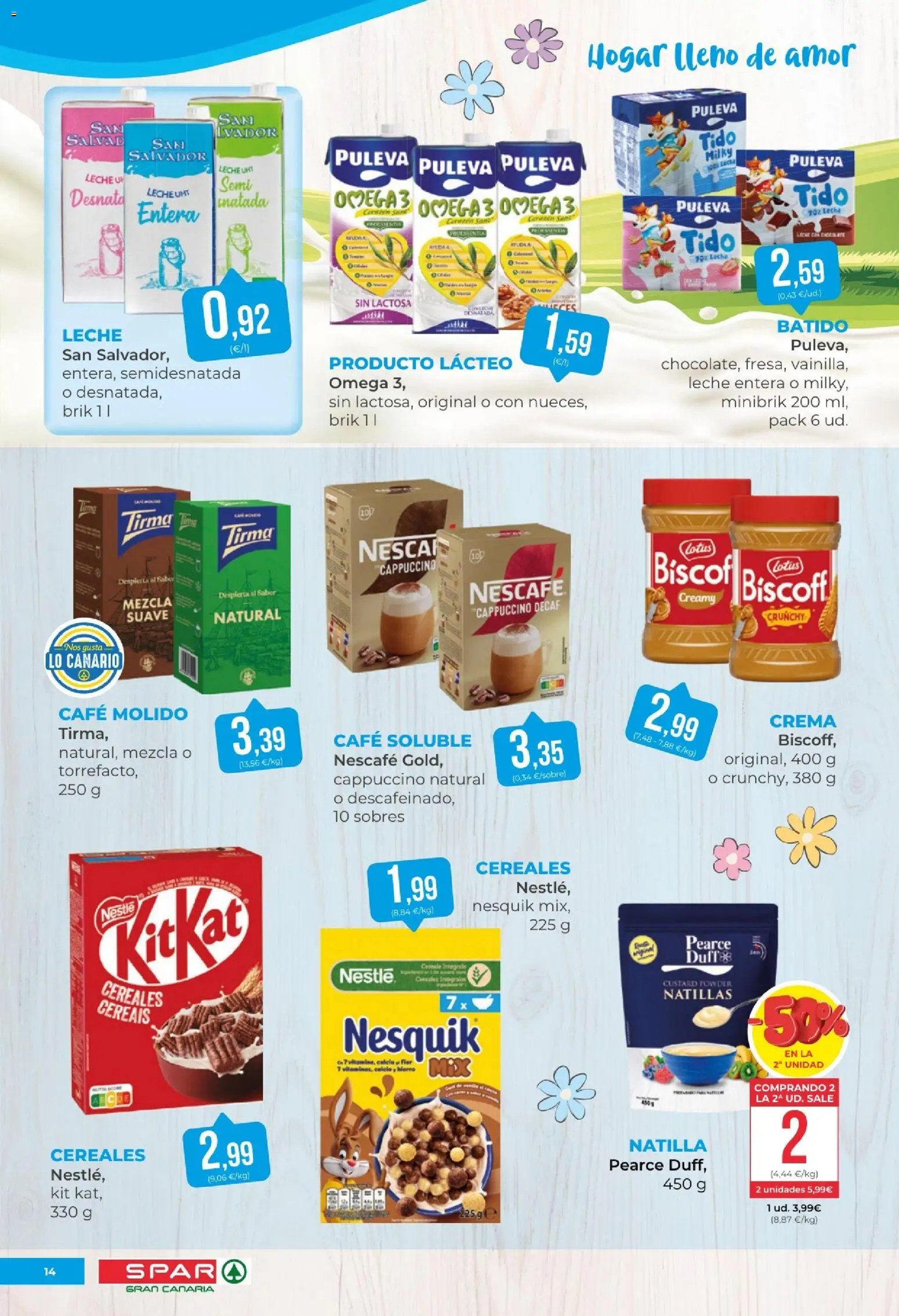 Spar folleto │ válido desde el 17.04.2026 | Página: 14 | Productos: Leche entera, Cereales, Crema, Μηχανή καφέ