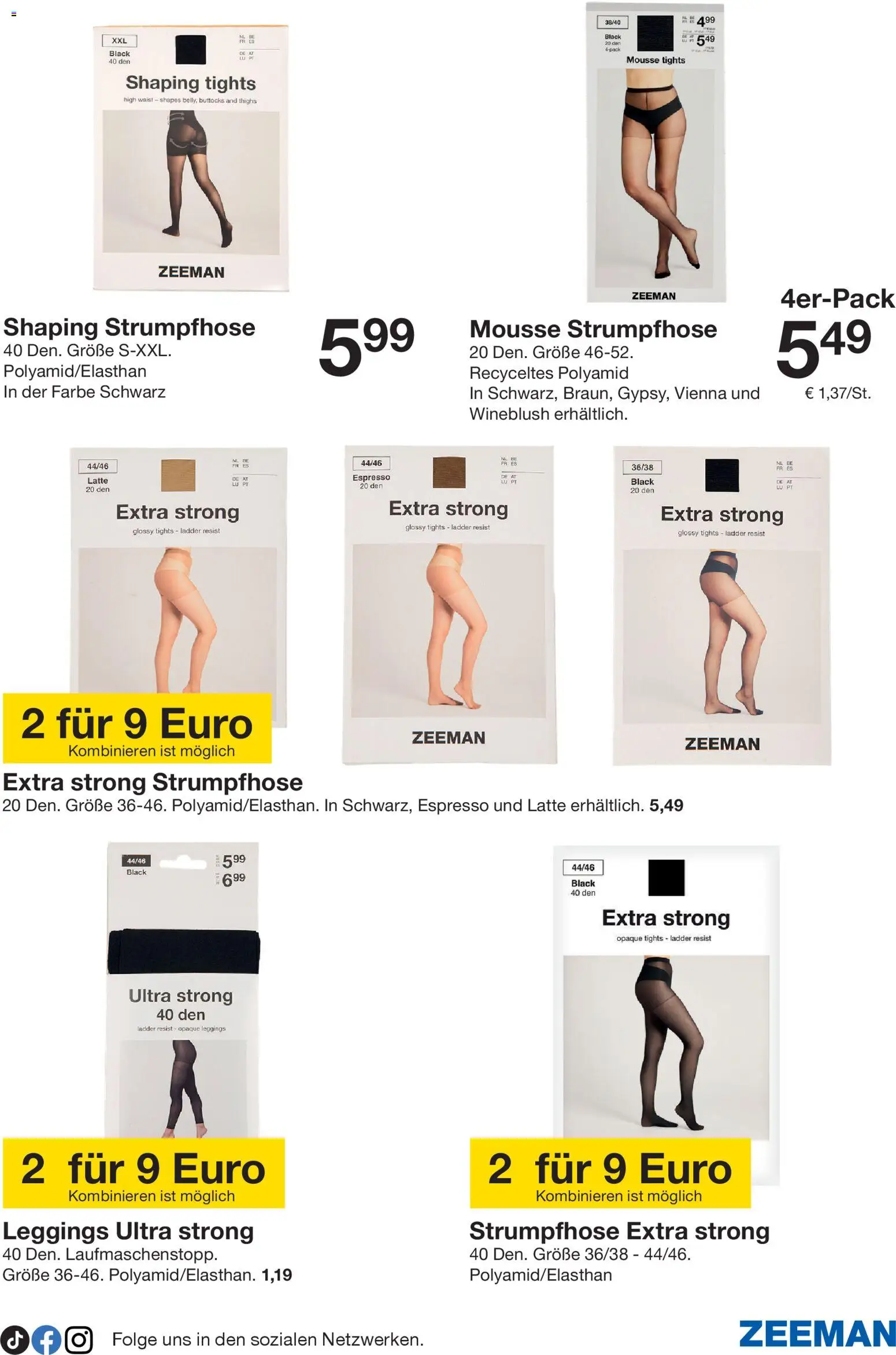 Zeeman Prospekt 	 – gültig ab 10.01.2026 | Seite: 31 | Produkte: Leggings, Strumpfhose