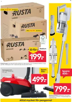 Rusta reklamblad aktuell från 15.09.2025 | Sida: 13 | Produkter: Dammsugare, Skaftdammsugare