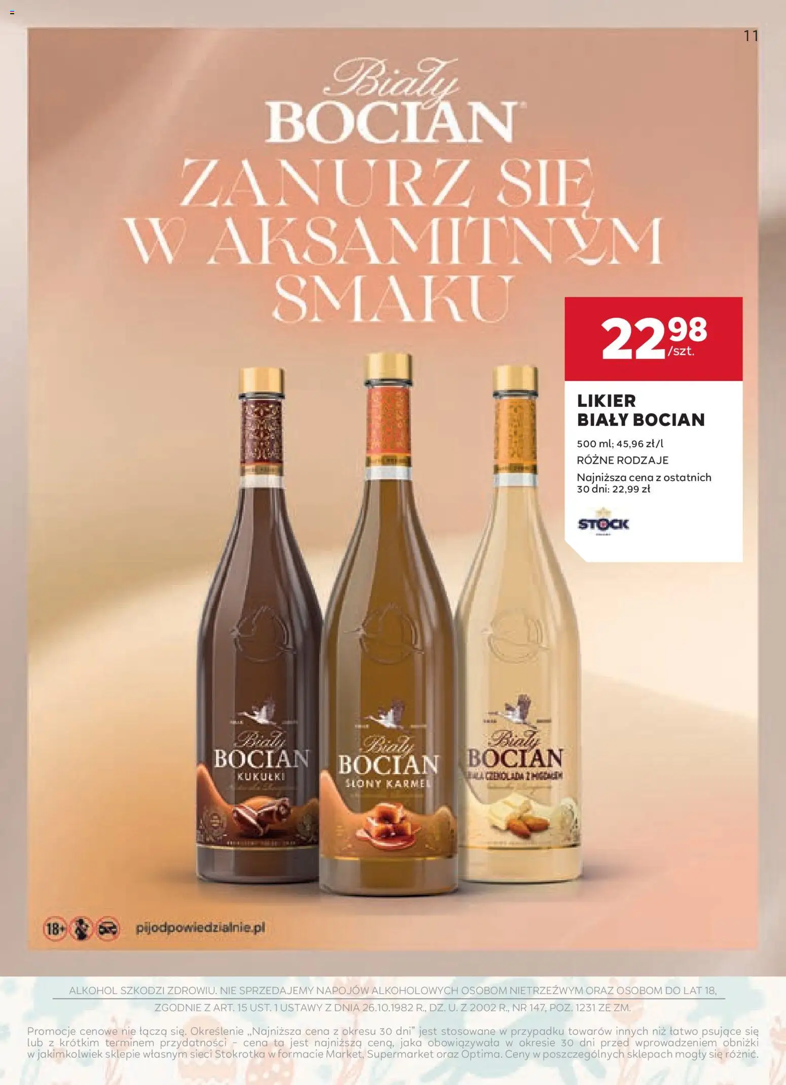 Stokrotka gazetka - Oferta alkoholowa od 19.03.2026 | Strona: 11 | Produkty: Stokrotka, Czekolada, Alkohol