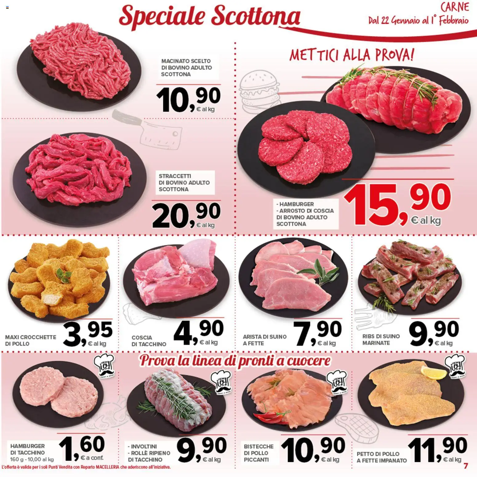 Volantino Todis del 22.01.2026 | Pagina: 7 | Prodotti: Bovino, Petto di Pollo, Arrosto, Suino