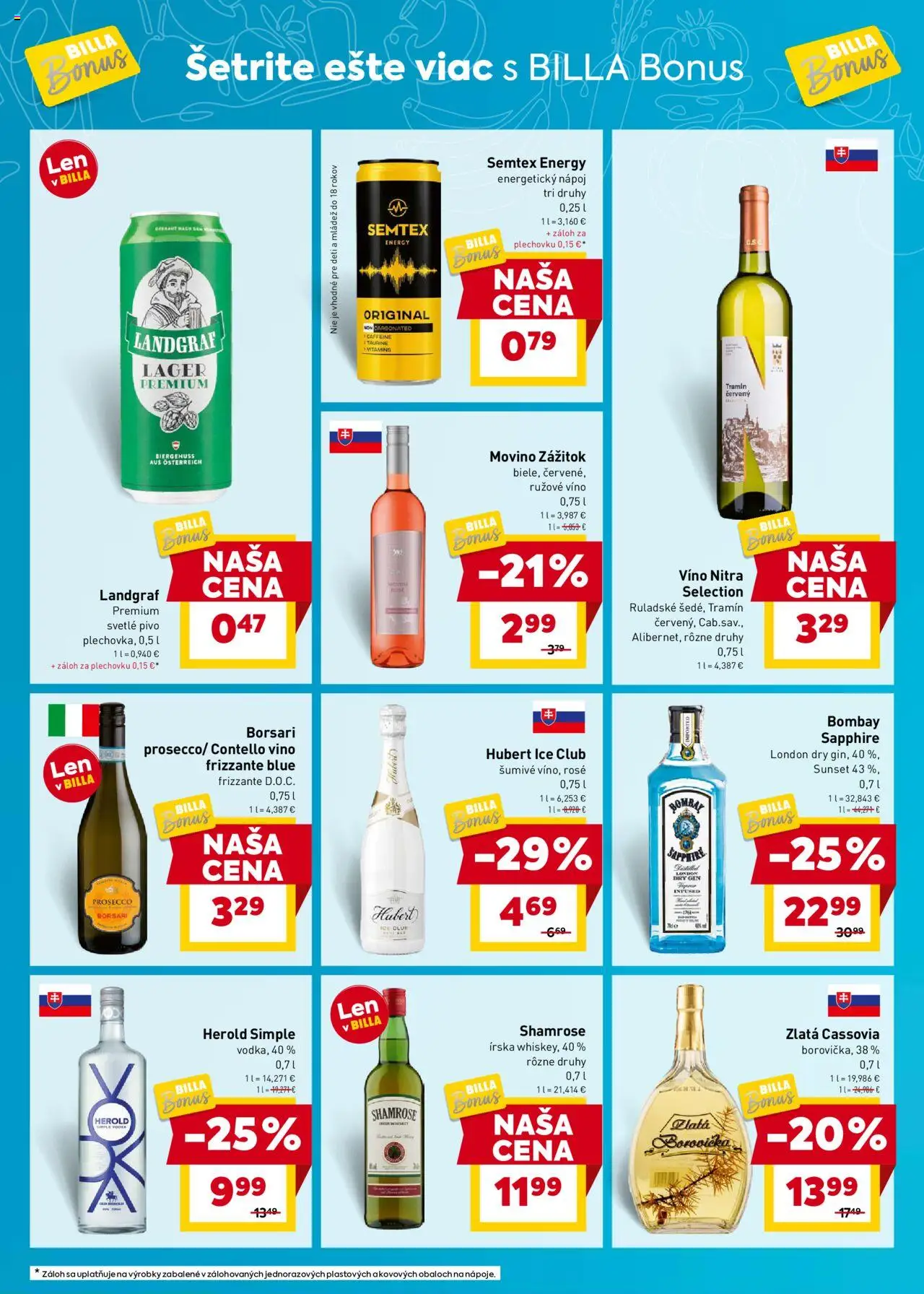 Billa bonus leták │ platný od 02.07.2025 | Strana: 6 | Produkty: Pivo, Víno, Prosecco, Gin