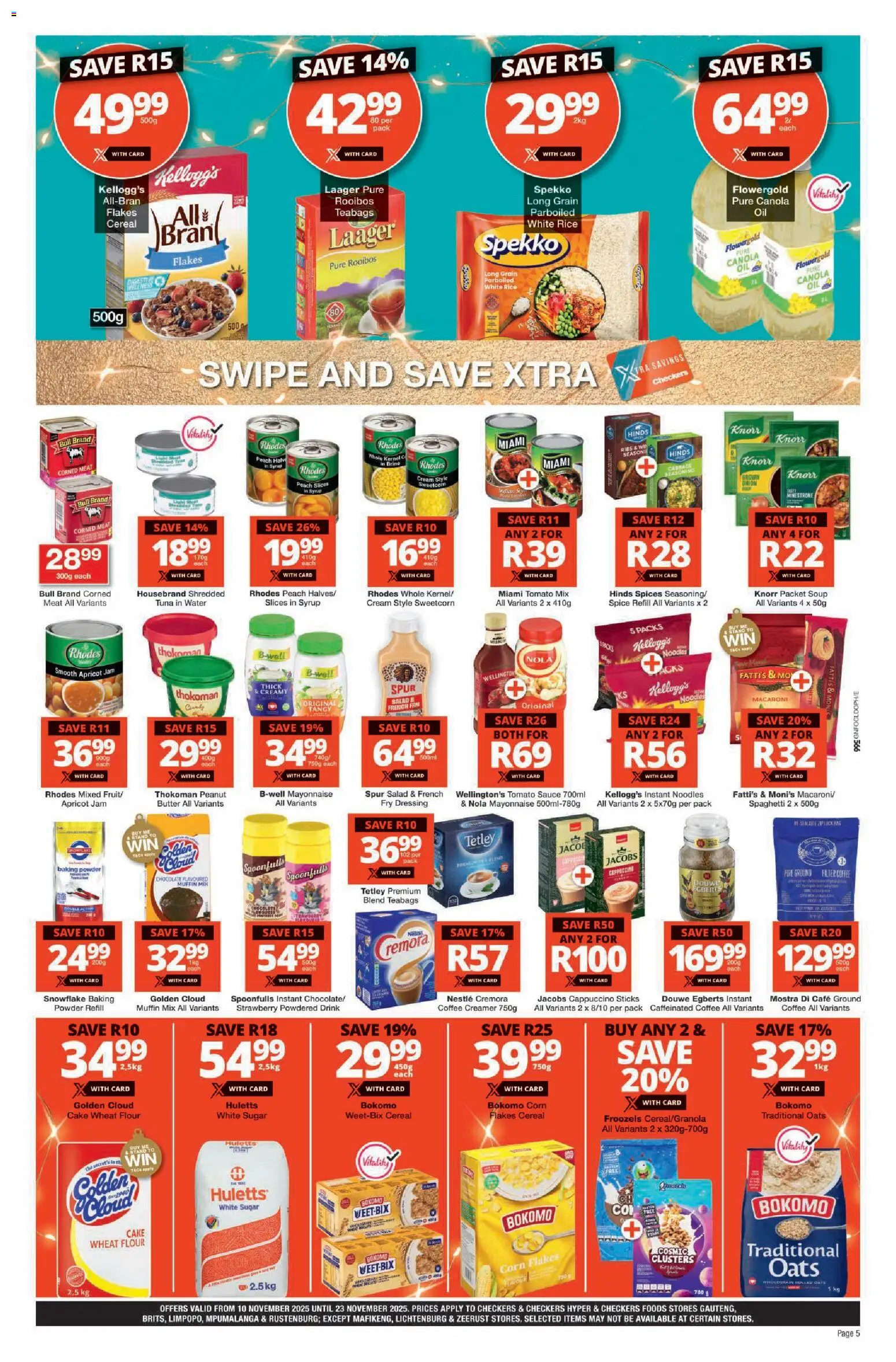 New Checkers catalogue – valid from 09.11.2025 | Page: 5 | Products: Seasoning, Soup, Flakes, Peach