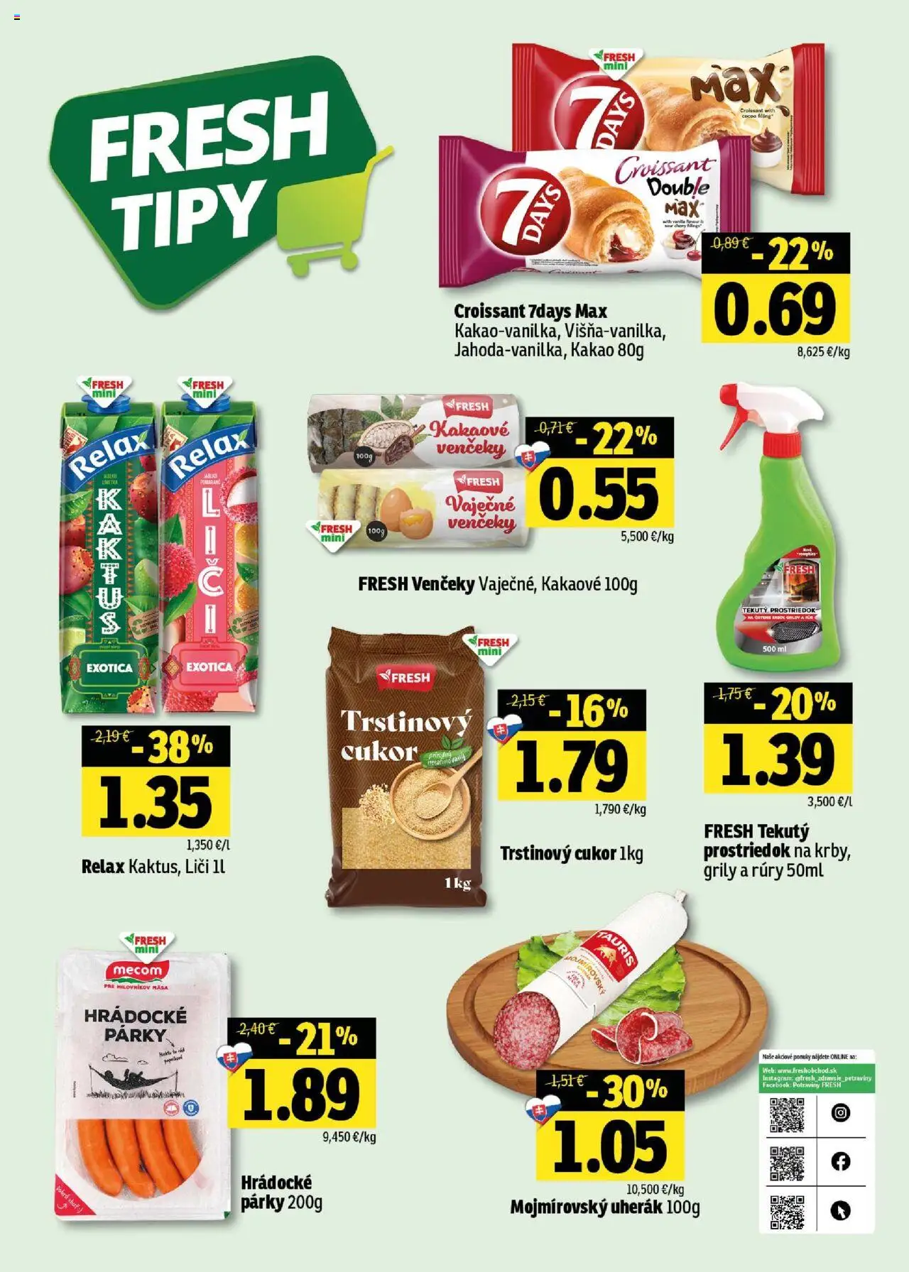 Fresh Stredné a západné Slovensko │ platný od 14.08.2025 | Strana: 22 | Produkty: Liči, Croissant, Párky, Kakao