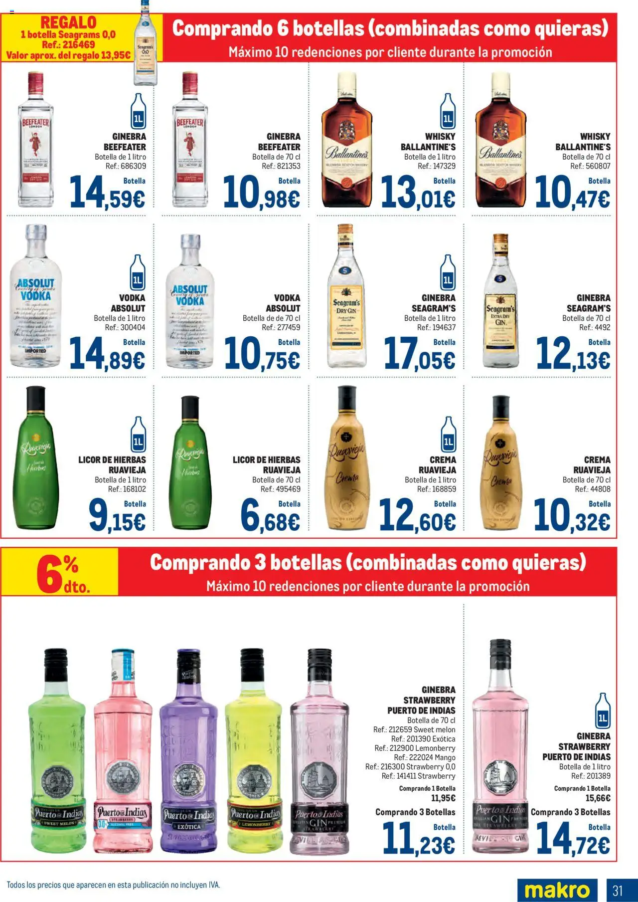 Makro - Bebidas Especial Verano Sur 2 │ válido desde el 04.08.2025 | Página: 31 | Productos: Licor, Ginebra, Whisky, Ρούτερ