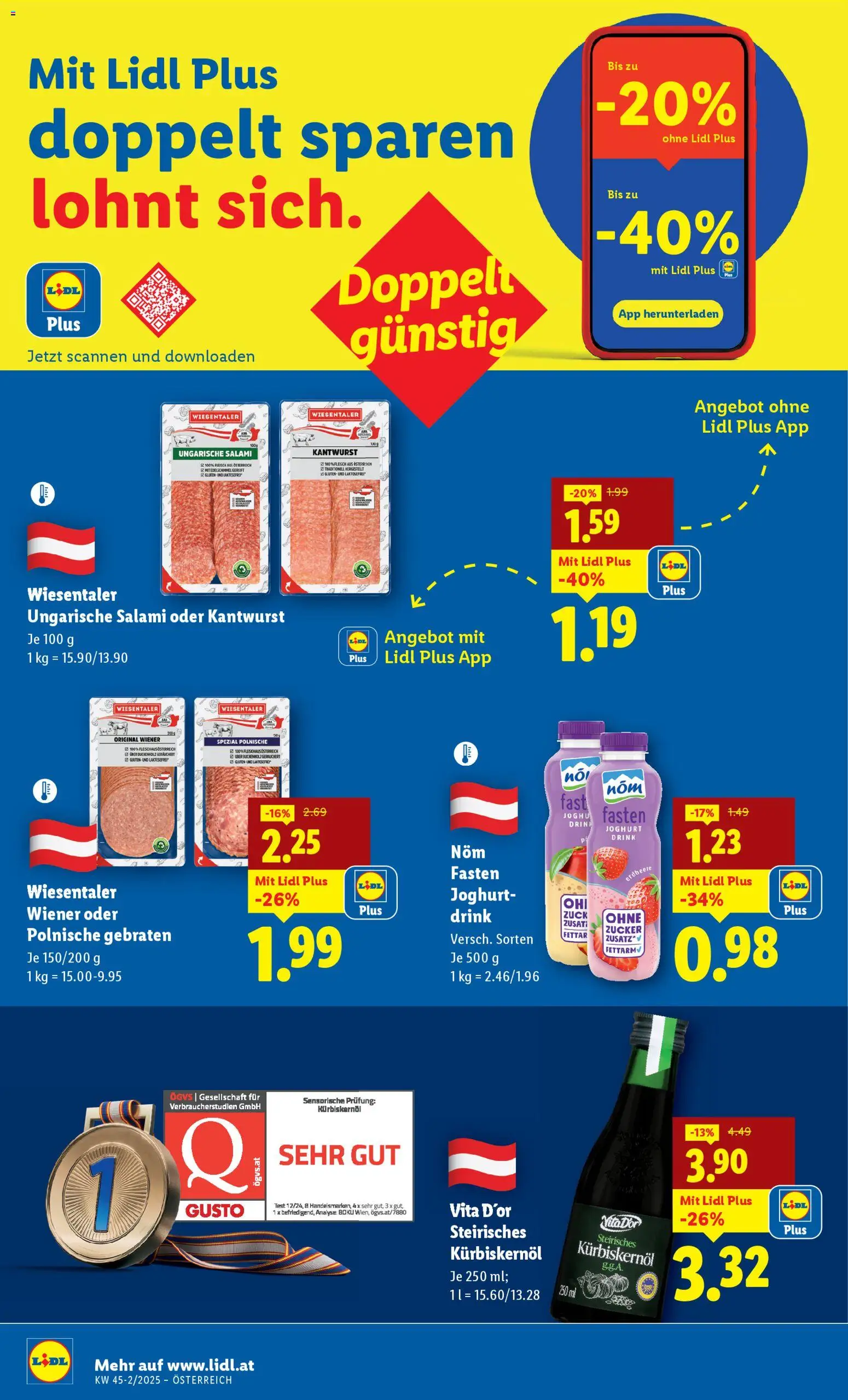 Lidl Flugblatt gültig ab 06.11.2025 | Seite: 18 | Produkte: Zucker, Joghurt, Salami