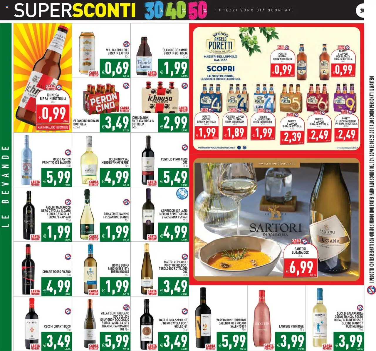 Volantino PIM Supermercati del 27.08.2025 | Pagina: 20 | Prodotti: Birra, Vino, Bottiglia