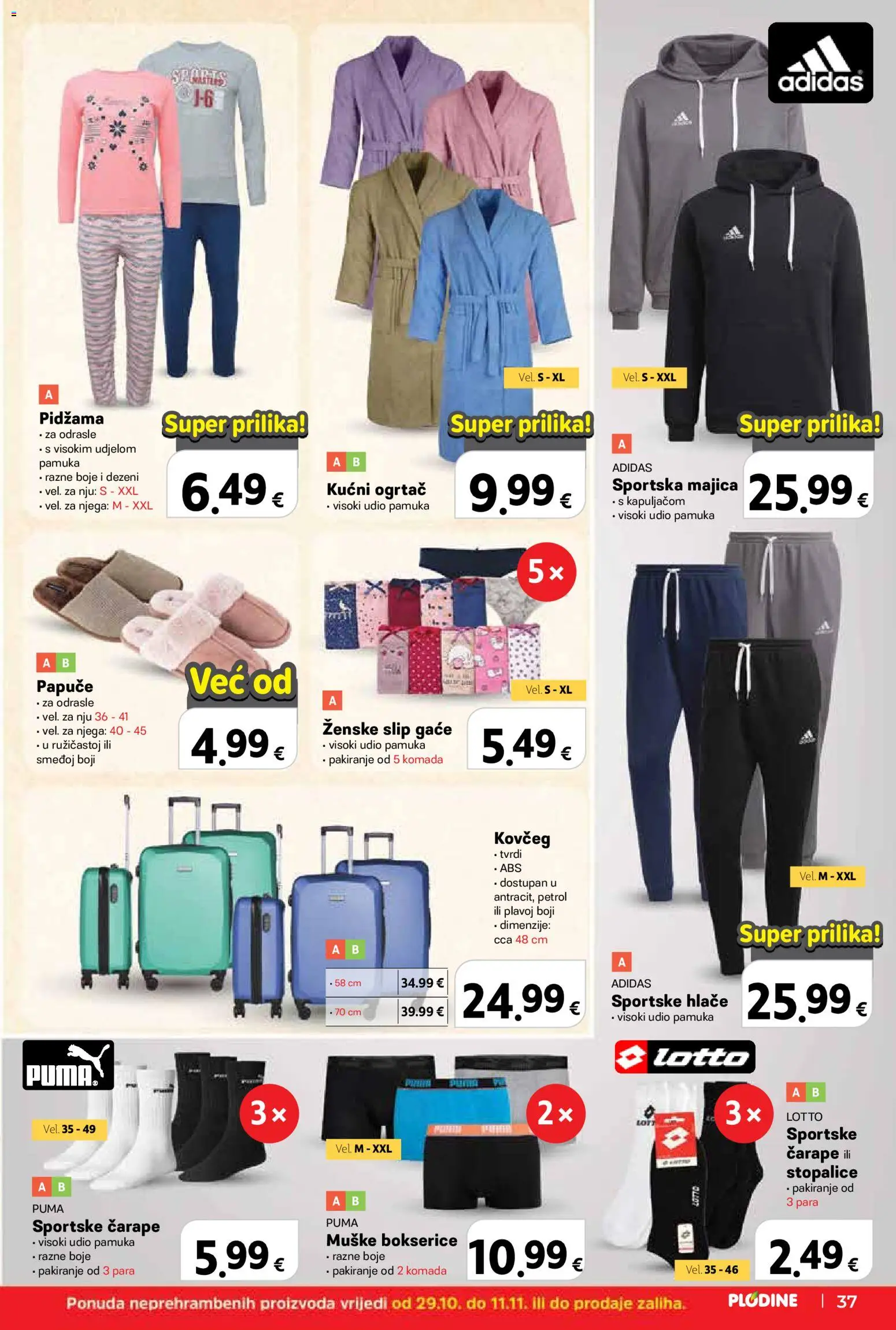Plodine katalog | vrijedi od 29.10.2025 | Stranica: 37 | Proizvodi: Majica, Pidžama, Papuče, Kućni ogrtač