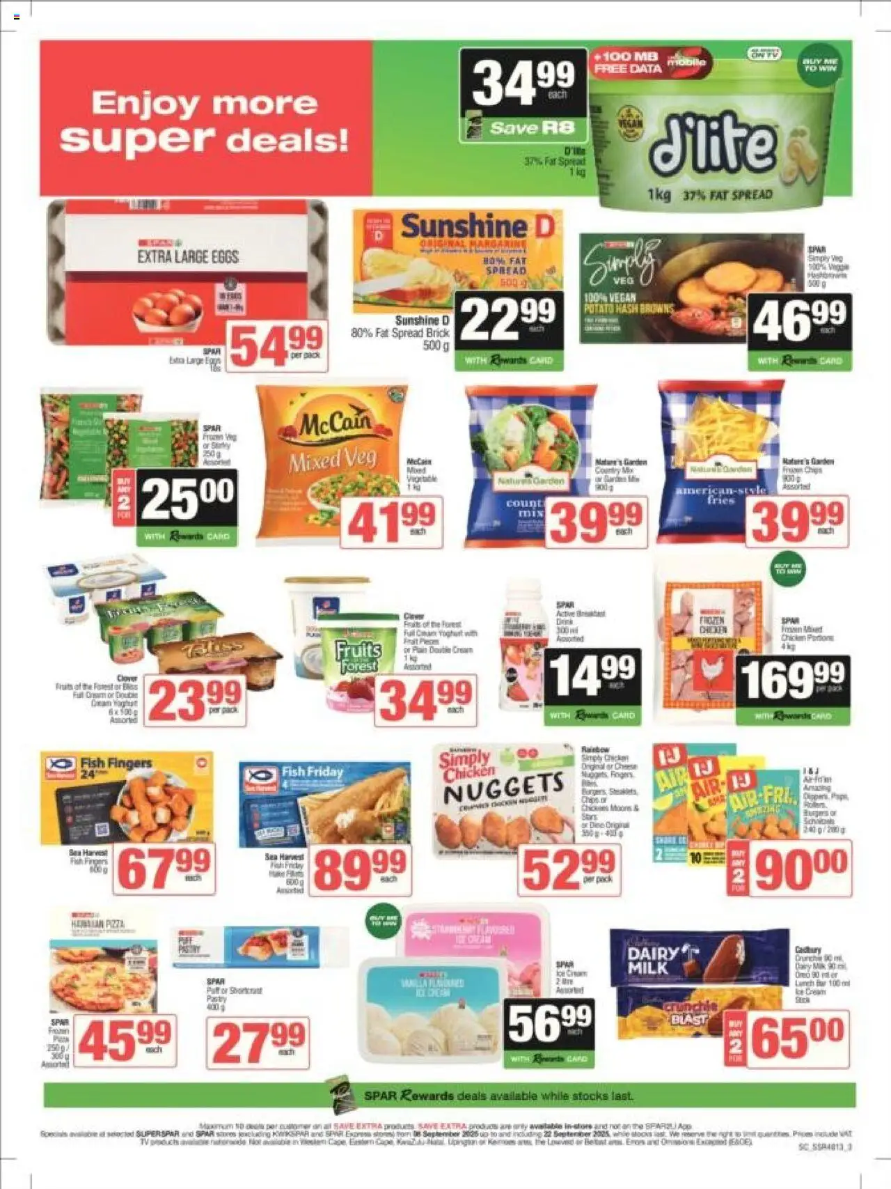 New Superspar catalogue – valid from 08.09.2025 | Page: 3 | Products: TV, Milk, Cheese, Burgers