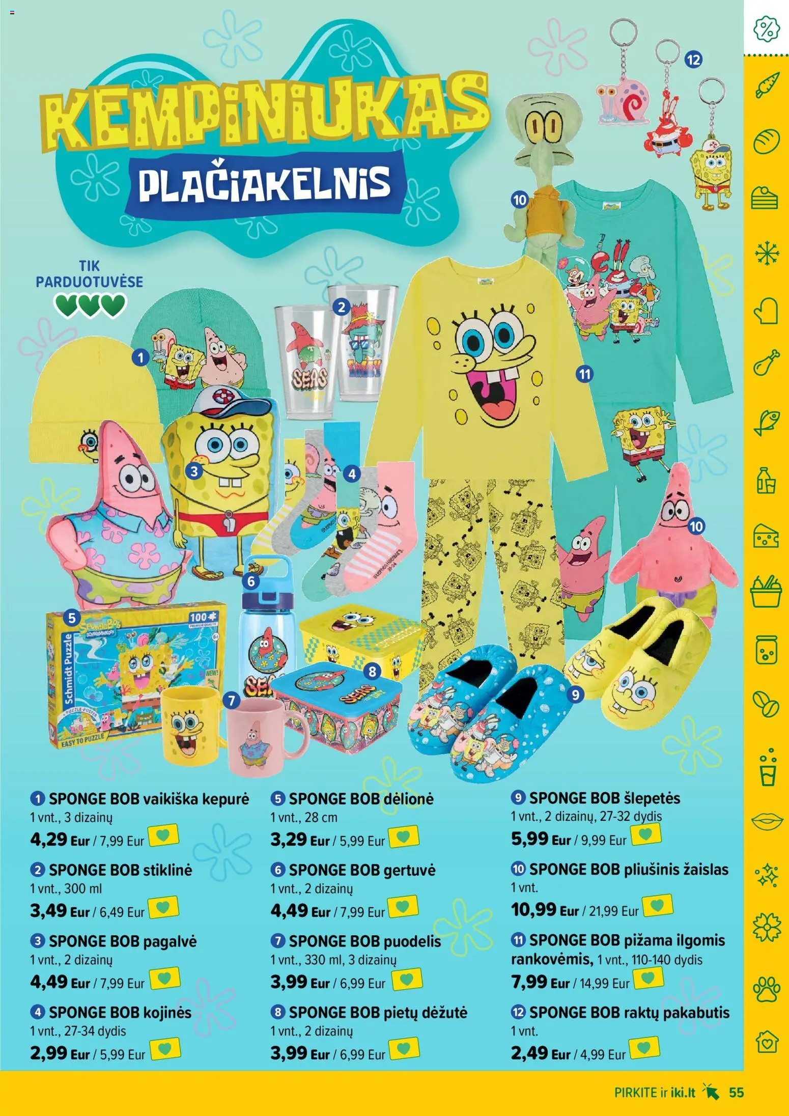 IKI akcijos nuo 09.03.2026 | Puslapis: 55 | Prekių: Kepurė, Pagalvė, Kojinės, Šlepetės