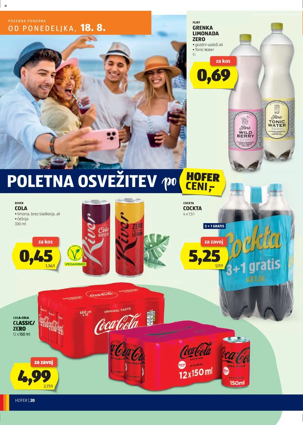 Hofer SI katalog | vrijedi od 14.08.2025 | Stranica: 20 | Proizvodi: Coca cola, Tonic