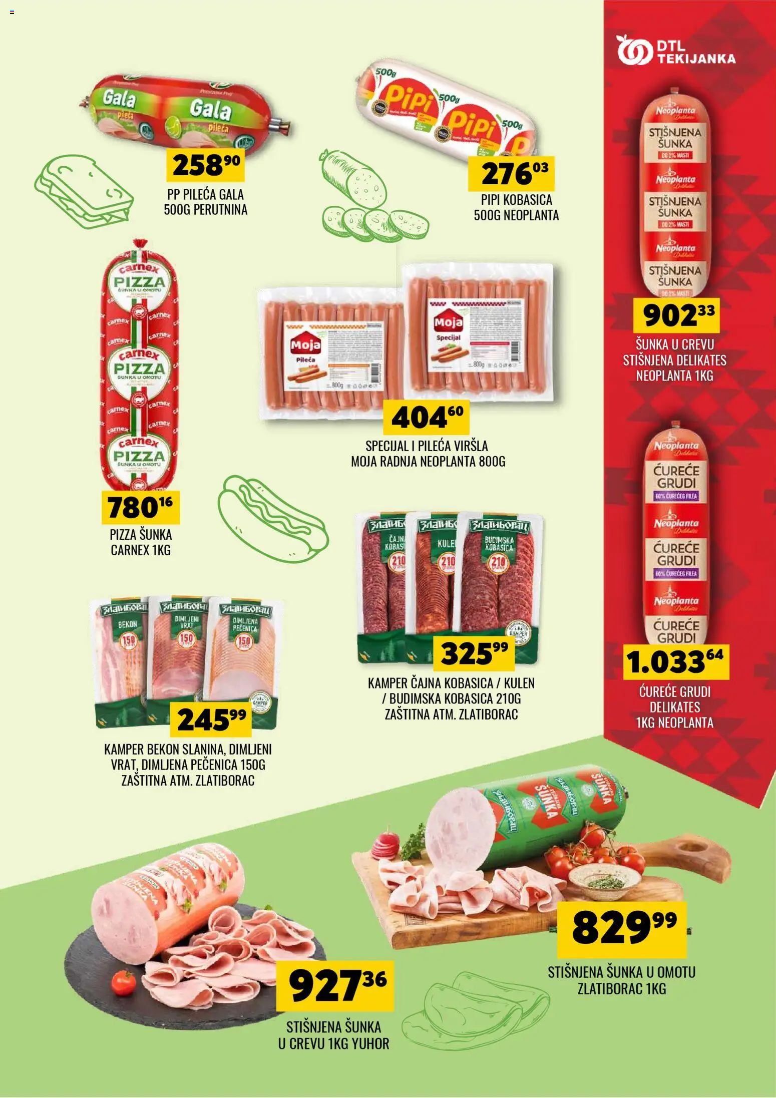 Tekijanka katalog - važi od 02.01.2026 | Strana: 9 | Proizvode: Kulen, Budimska kobasica, Pizza šunka, Kobasica