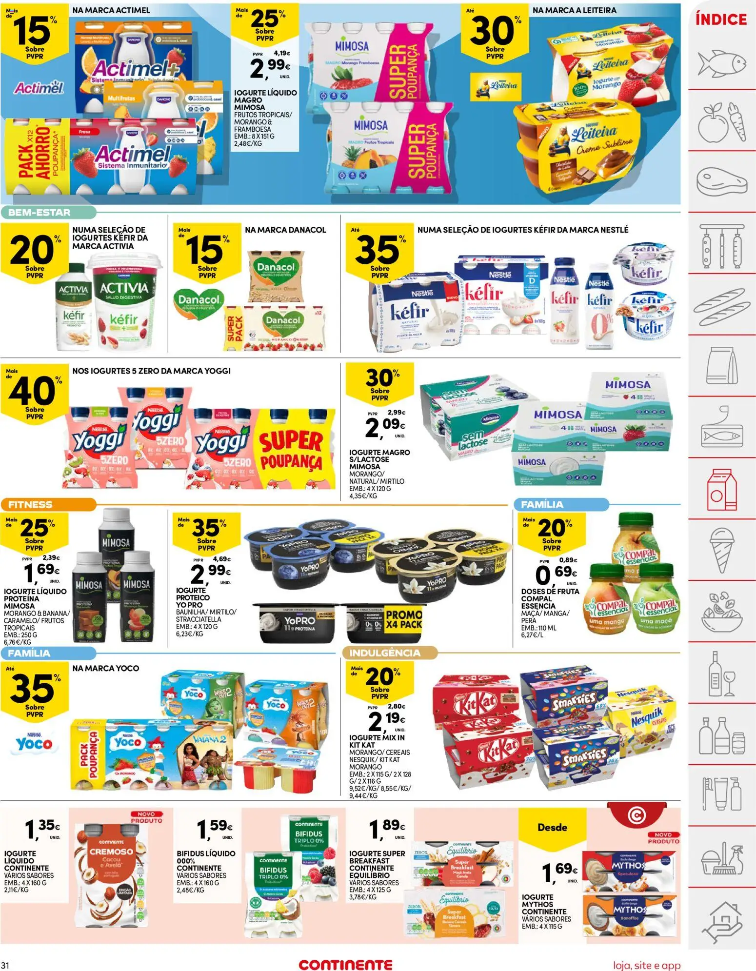 Continente folheto │ válido de 04.11.2025 | Página: 31 | Produtos: Iogurte, Cereais, Creme, Proteina