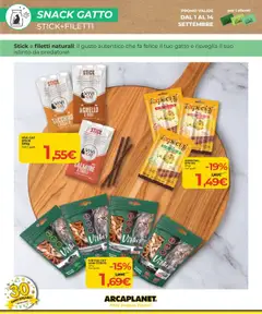 Volantino Arcaplanet del 01.09.2025 | Pagina: 20 | Prodotti: Salmone, Manzo, Tacchino, Agnello