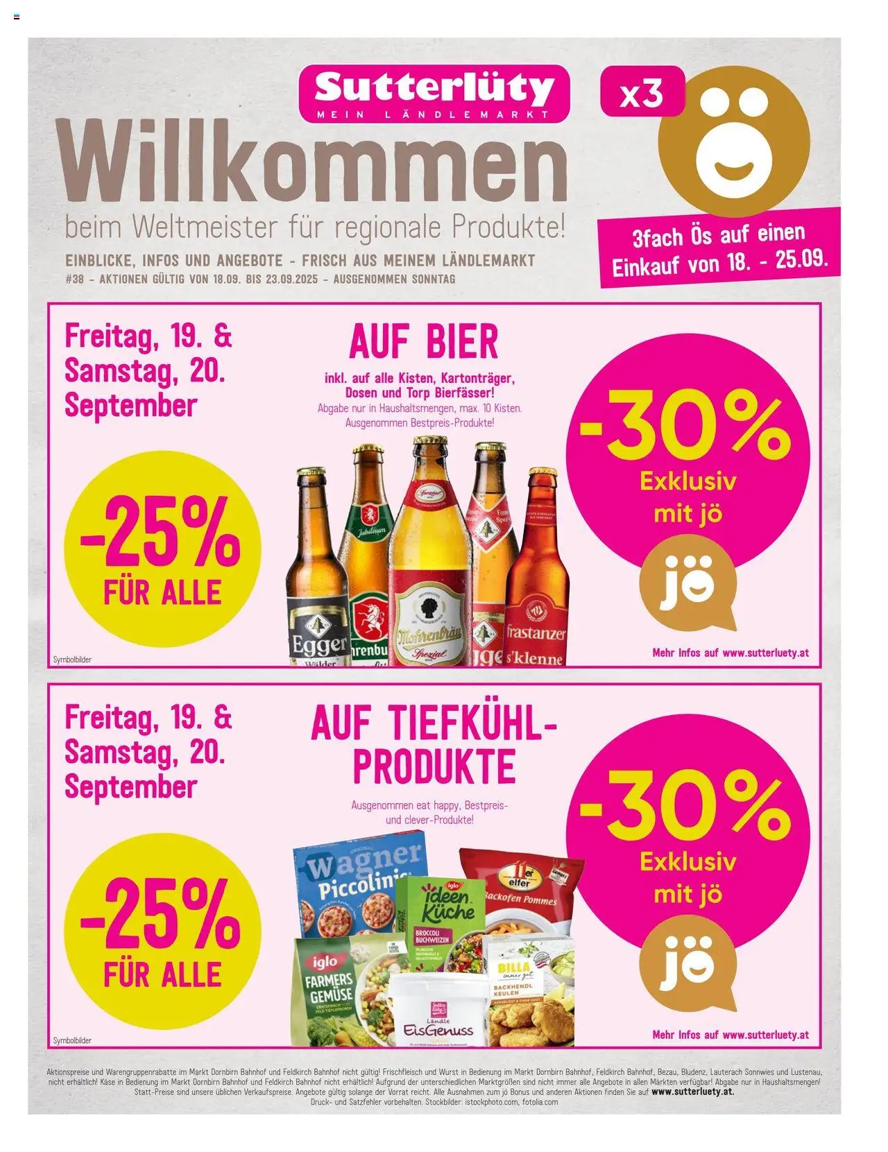 Sutterlüty Flugblatt gültig ab 18.09.2025 | Seite: 5 | Produkte: Gemüse, Wurst, Käse, Bier