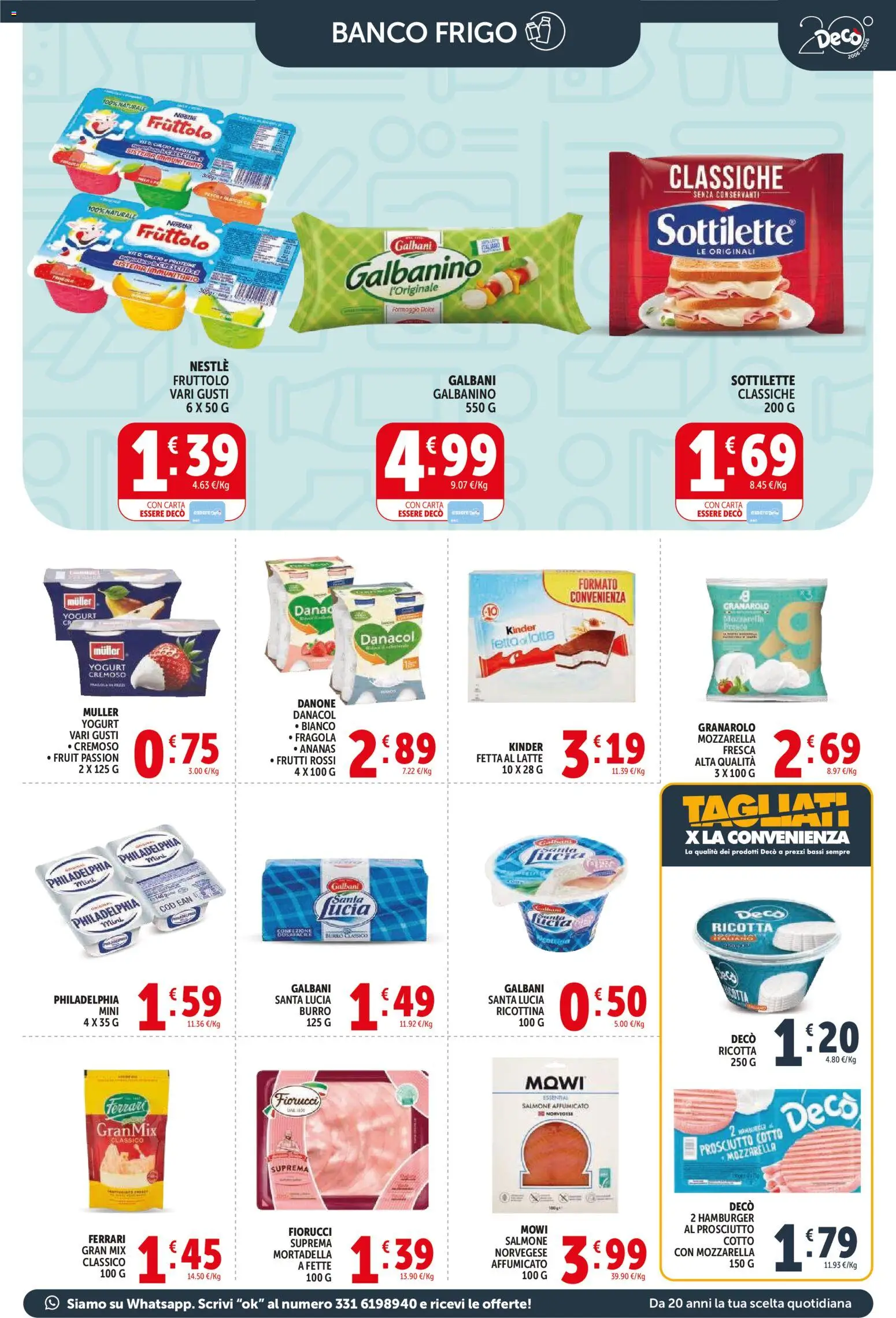 Volantino Decò del 21.04.2026 | Pagina: 5 | Prodotti: Yogurt, Salmone, Prosciutto, Burro