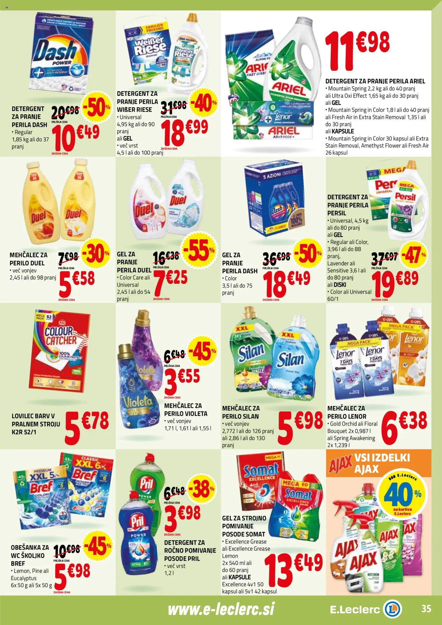 Novi E.leclerc katalog ponudbe – veljaven od 04.02.2026 | Stran: 35 | Izdelki: Mehčalec, Detergent