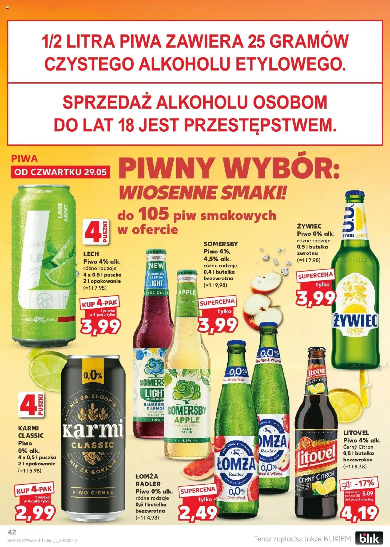 Kaufland gazetka od 29.05.2025 | Strona: 42 | Produkty: Piwo, Somersby, Grejpfrut