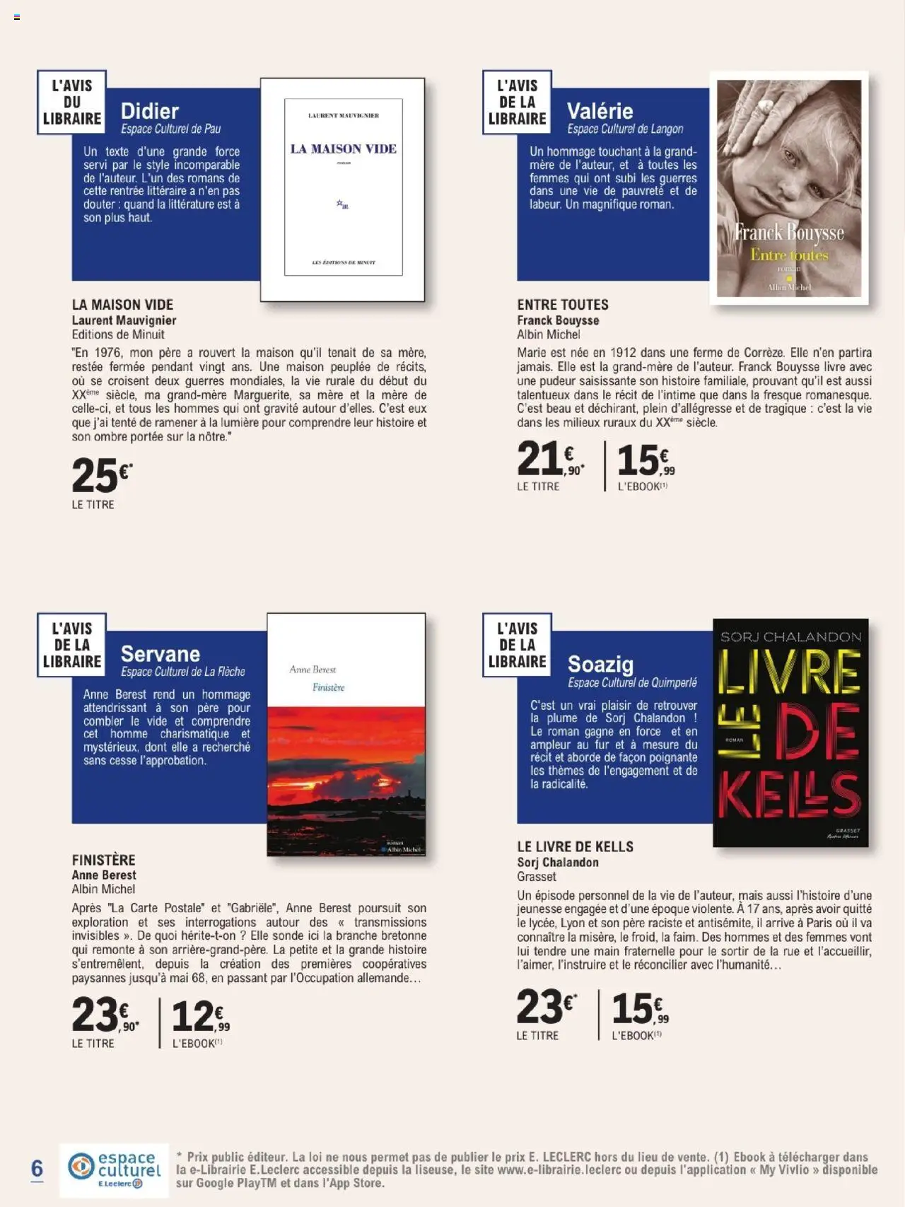  | Page: 6 | Produits: Tente, Mais, Livre