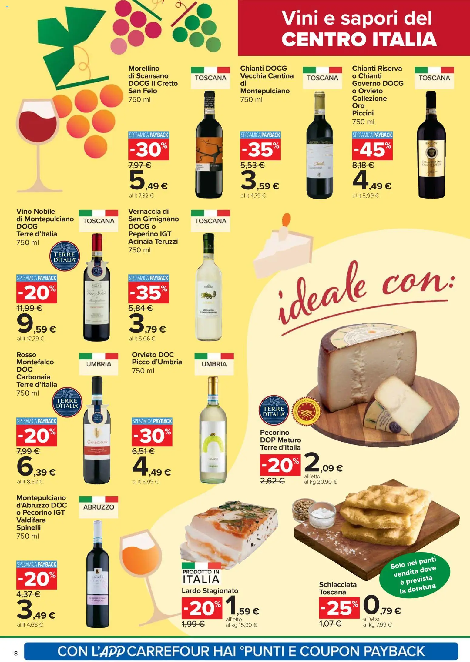 Volantino Carrefour del 26.02.2026 | Pagina: 8 | Prodotti: Vino, Pecorino