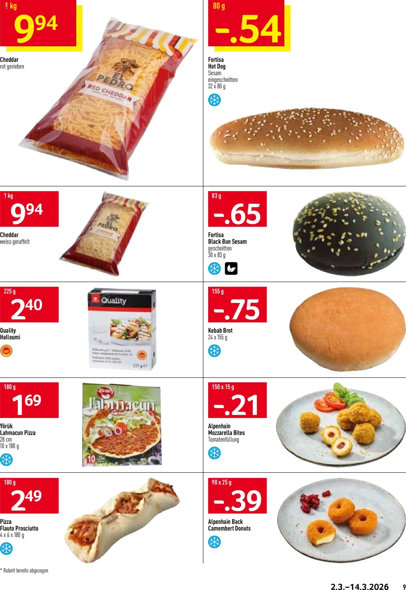 Prodega Aktionen Take Away – gültig ab 02.03.2026 | Seite: 9 | Produkte: Donuts, Brot, Pizza