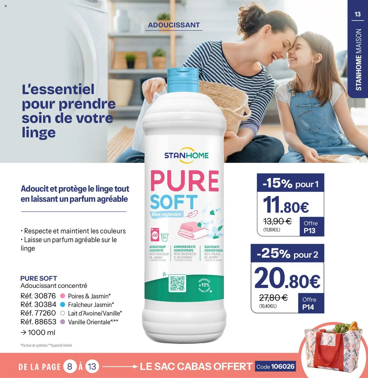 {H1} | Page: 13 | Produits: Sac, Parfum, Adoucissant, Lait