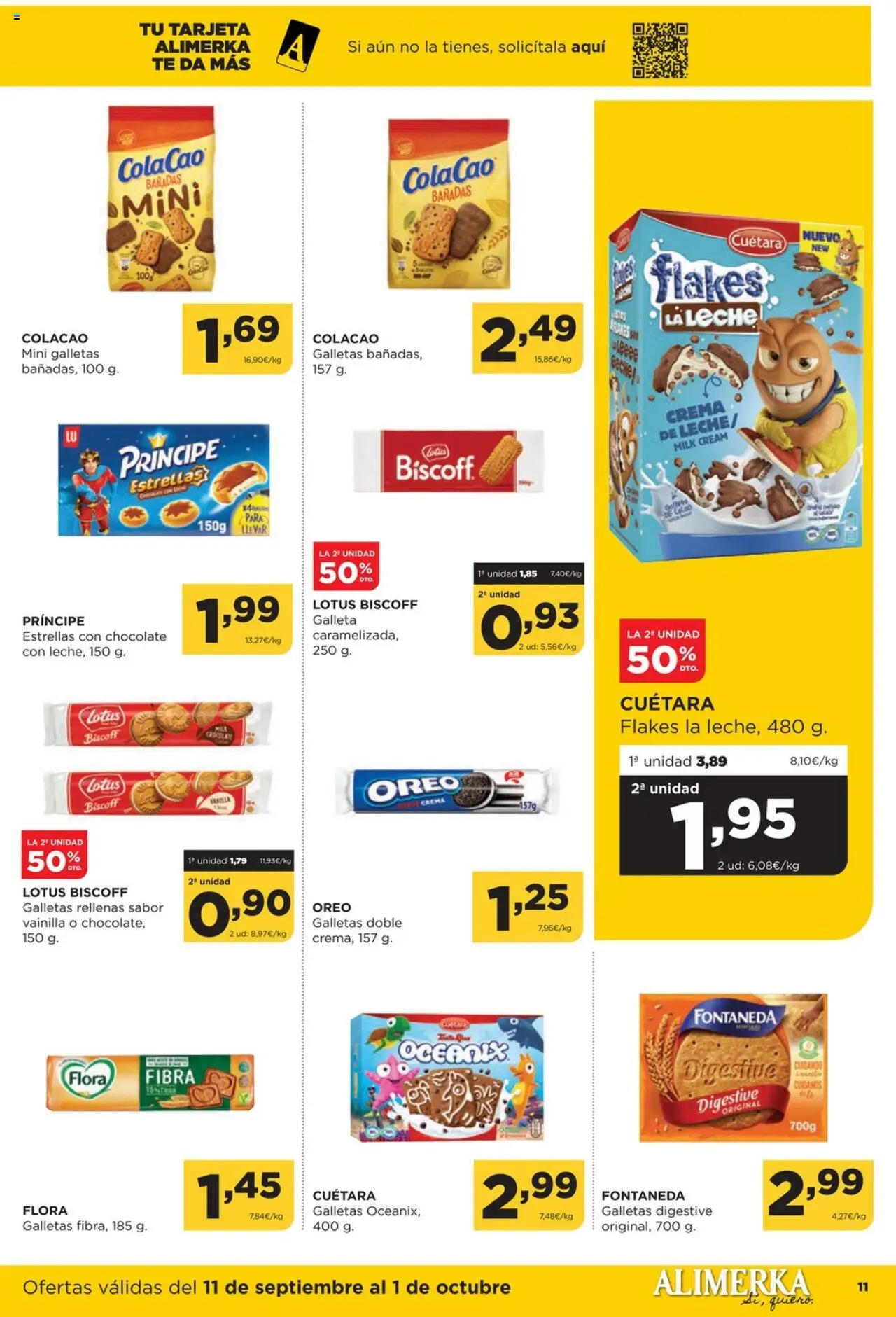 Alimerka folleto Asturias │ válido desde el 11.09.2025 | Página: 11 | Productos: Crema, Té, Galletas, Galletas rellenas