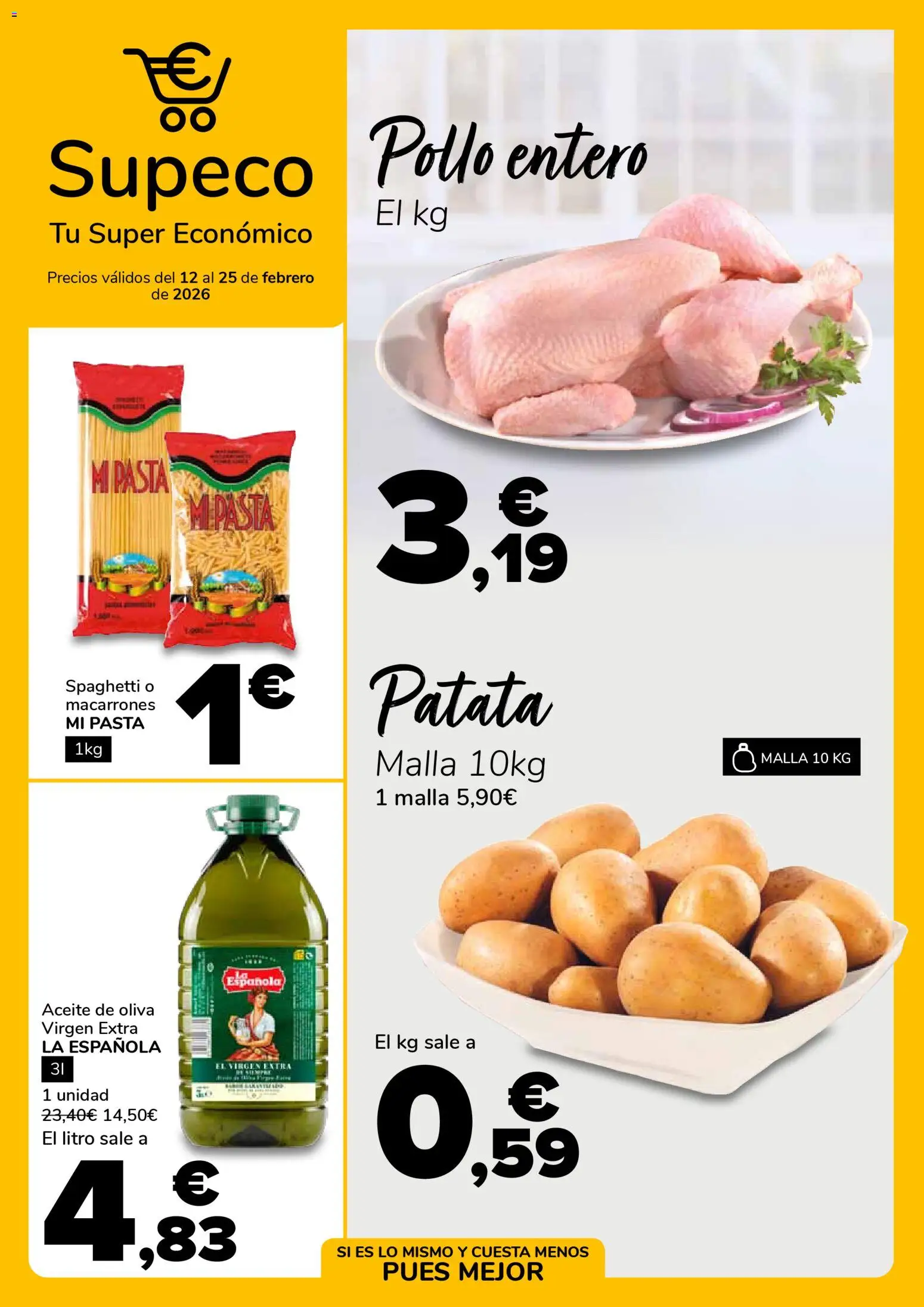 Supeco folleto │ válido desde el 12.02.2026 | Página: 1 | Productos: Aceite, Pasta, Aceite de oliva, Aceite de oliva virgen extra