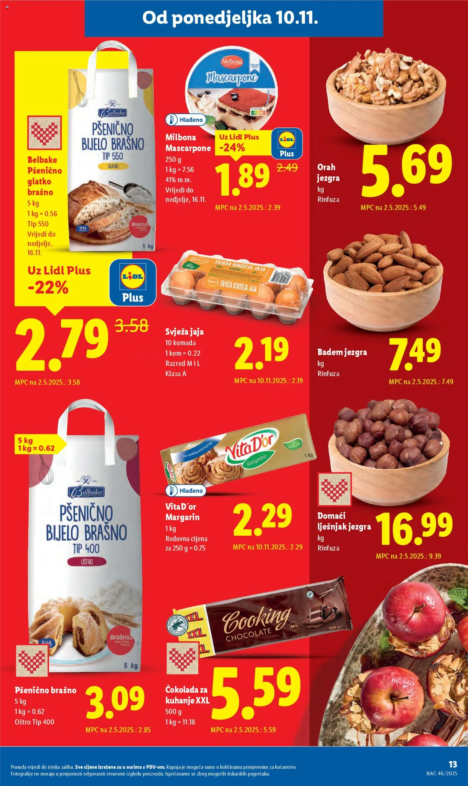 Lidl katalog | vrijedi od 10.11.2025 | Stranica: 13 | Proizvodi: Mascarpone, Čokolada, Margarin, Orah