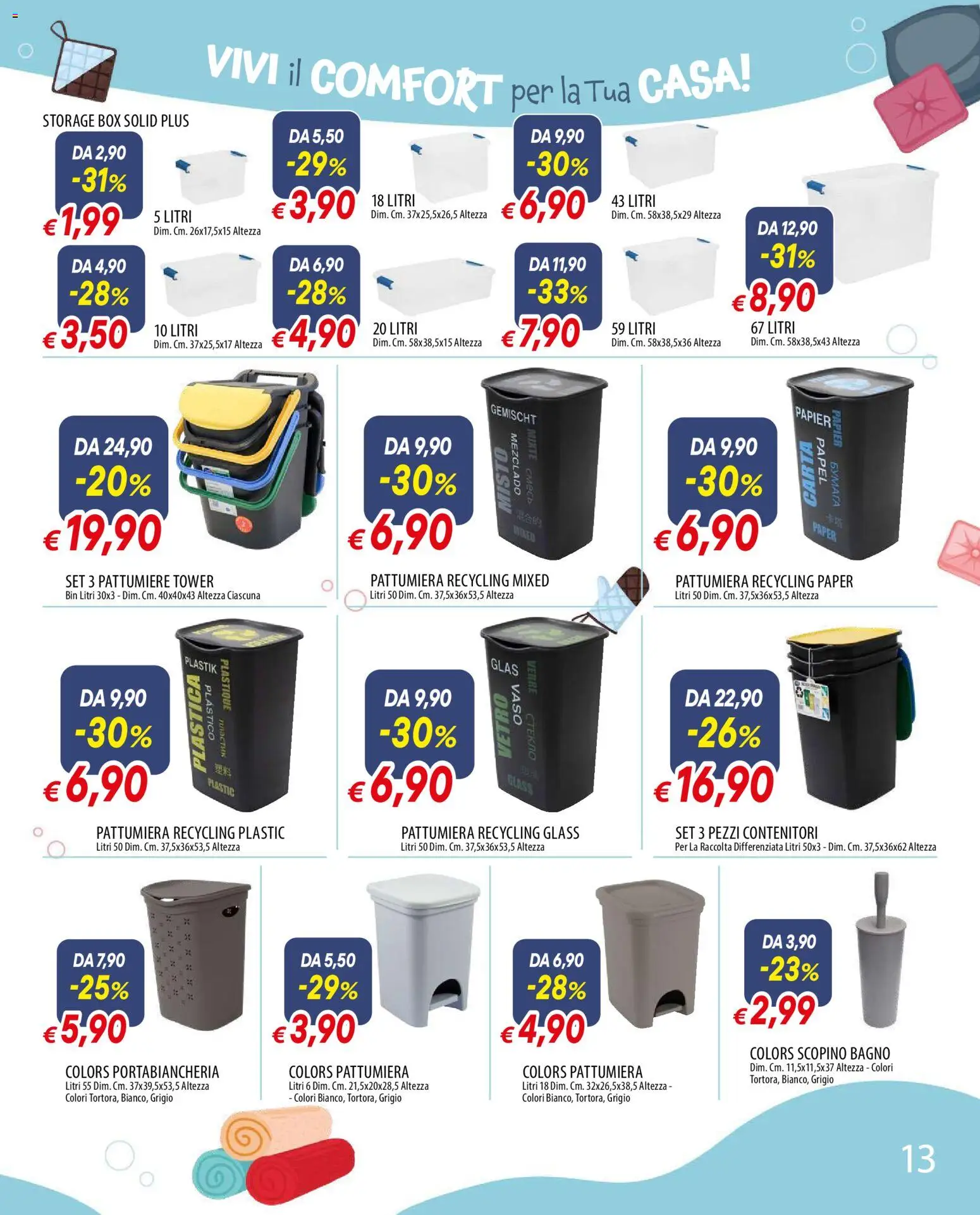 Volantino Galassia del 29.12.2025 | Pagina: 13 | Prodotti: Scopino, Pattumiera, Bagno, Portabiancheria