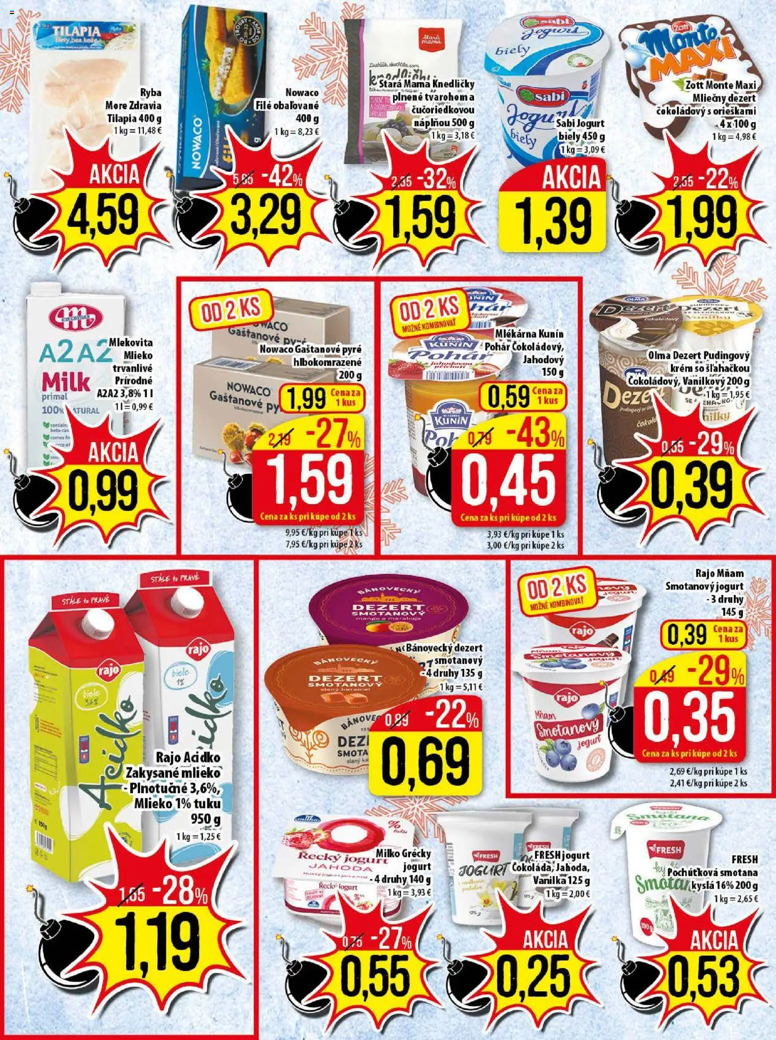 Nové Klas akcie – leták je platný od 29.12.2025 | Strana: 8 | Produkty: Jogurt, Smotana, Ryba, Zakysané mlieko
