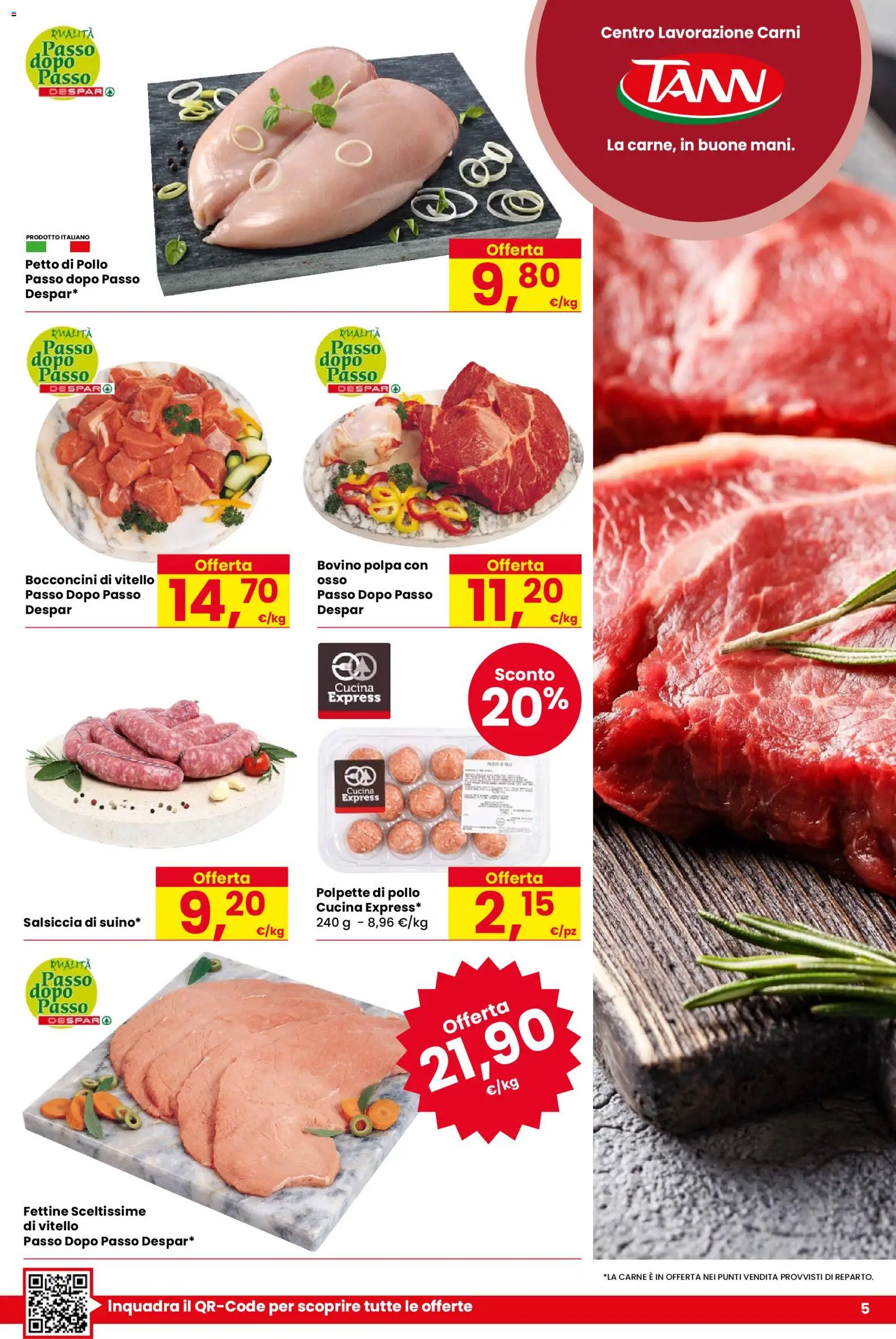 Volantino Despar del 22.01.2026 | Pagina: 5 | Prodotti: Pollo, Salsiccia, Vitello, Polpette