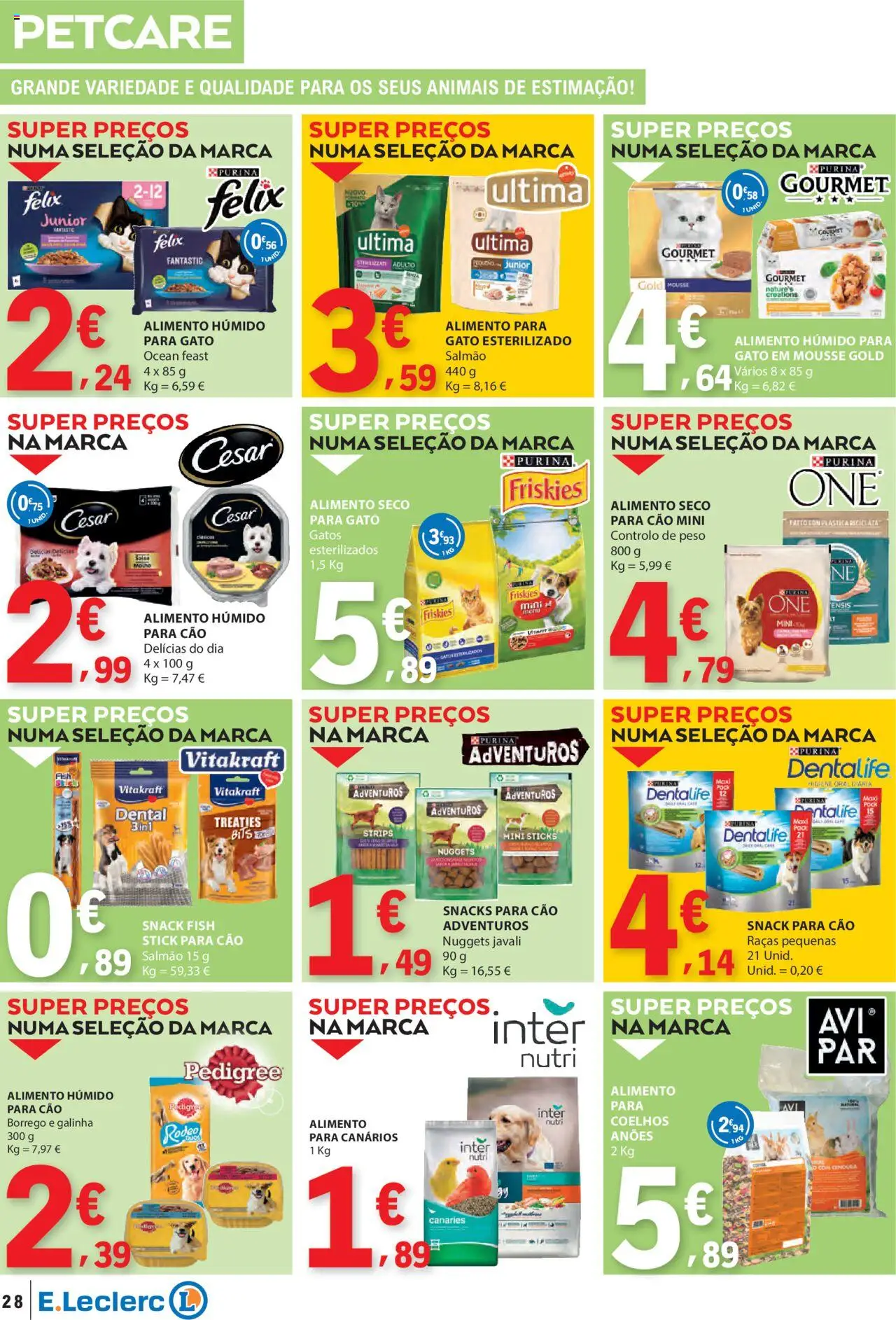 E.Leclerc folheto │ válido de 21.08.2025 | Página: 28 | Produtos: Salmão, Cenoura, Nuggets