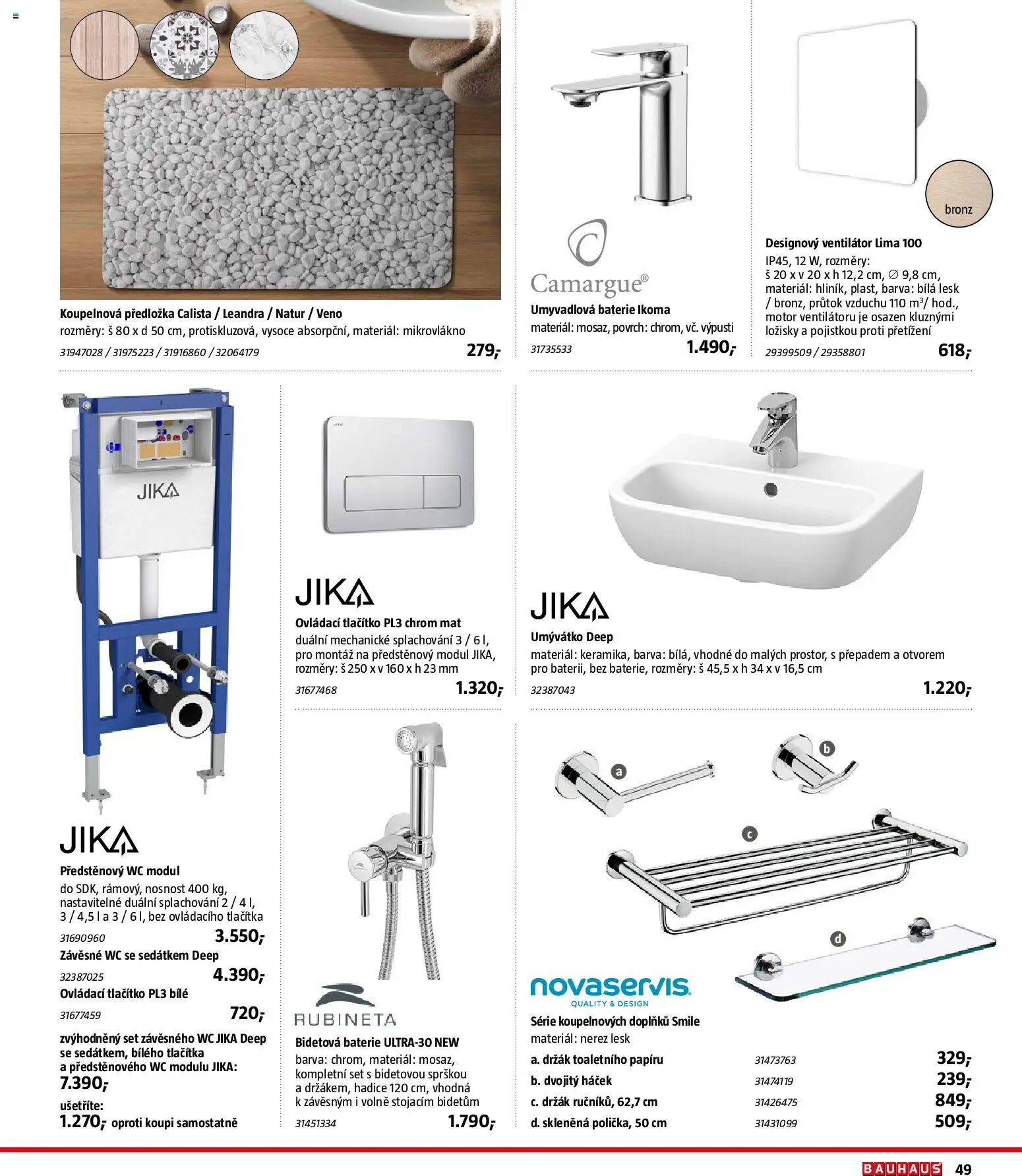 Bauhaus katalog Sanita od 03.11.2025 | Strana: 49 | Produkty: Hadice, Ventilátor, Wc, Baterie