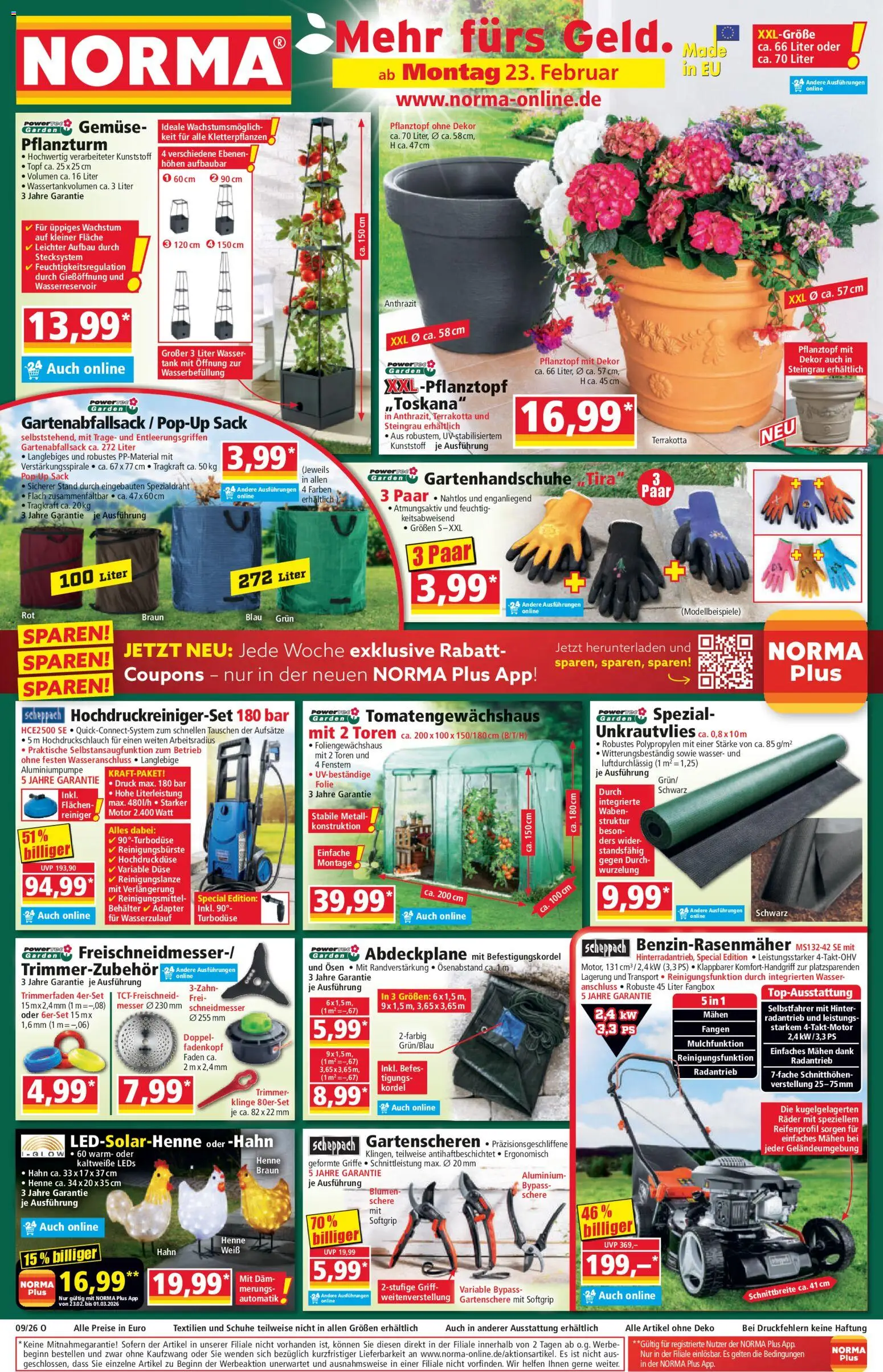 Norma Prospekt 	 – gültig ab 23.02.2026 | Seite: 1 | Produkte: Adapter, Blumen, Wasser, Gemüse