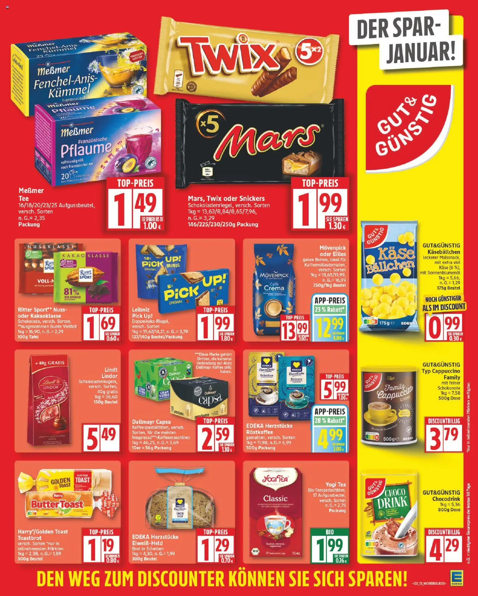 Edeka Prospekt 	 – gültig ab 12.01.2026 | Seite: 13 | Produkte: Kaffee, Twix, Dallmayr, Dallmayr capsa