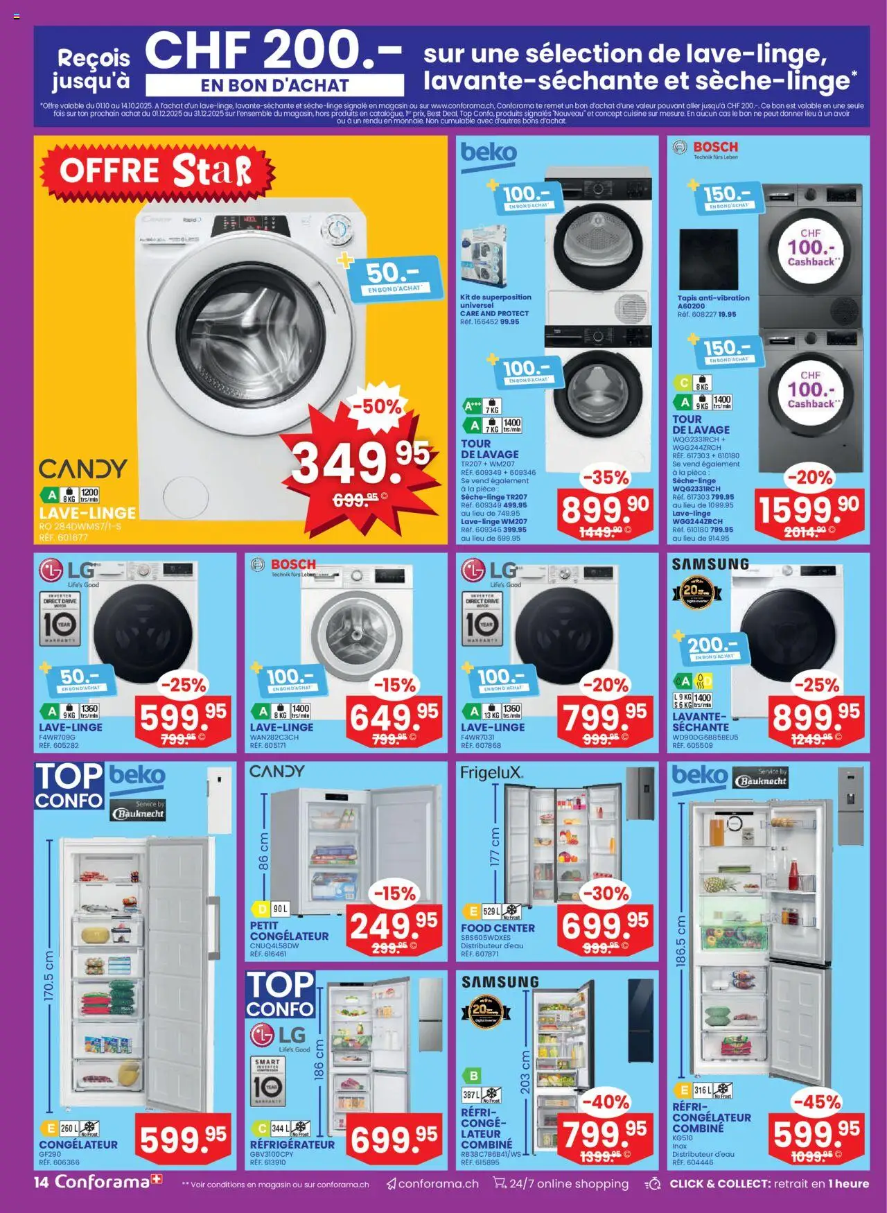 Conforama Aktionen FR – gültig ab 15.10.2025 | Seite: 14 | Produkte: Top, Samsung, Bosch