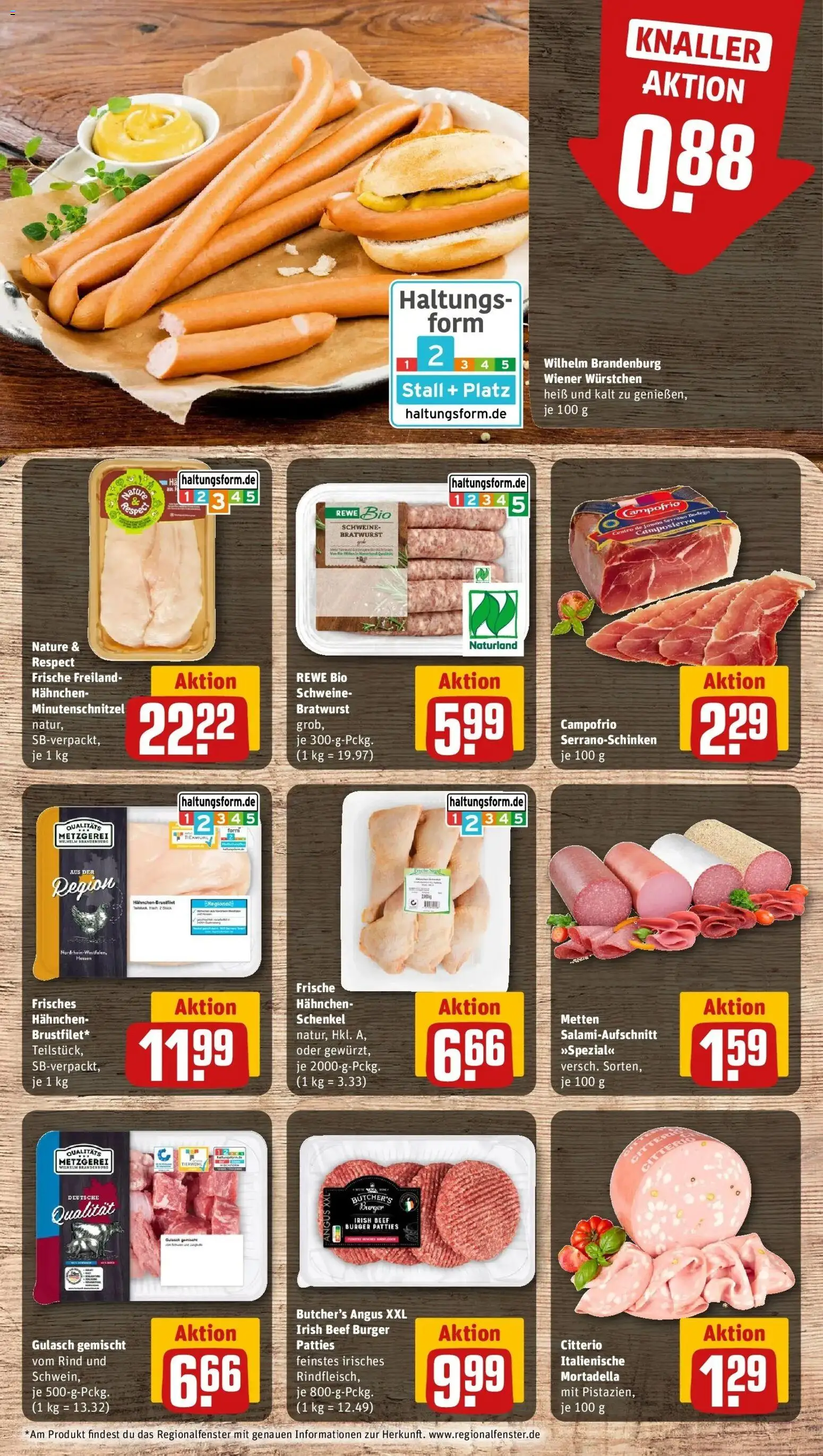 Rewe prospekt Darmstadt / Martinsviertel	 – gültig ab 16.02.2026 | Seite: 10 | Produkte: Bratwurst, Burger, Gulasch, Rindfleisch