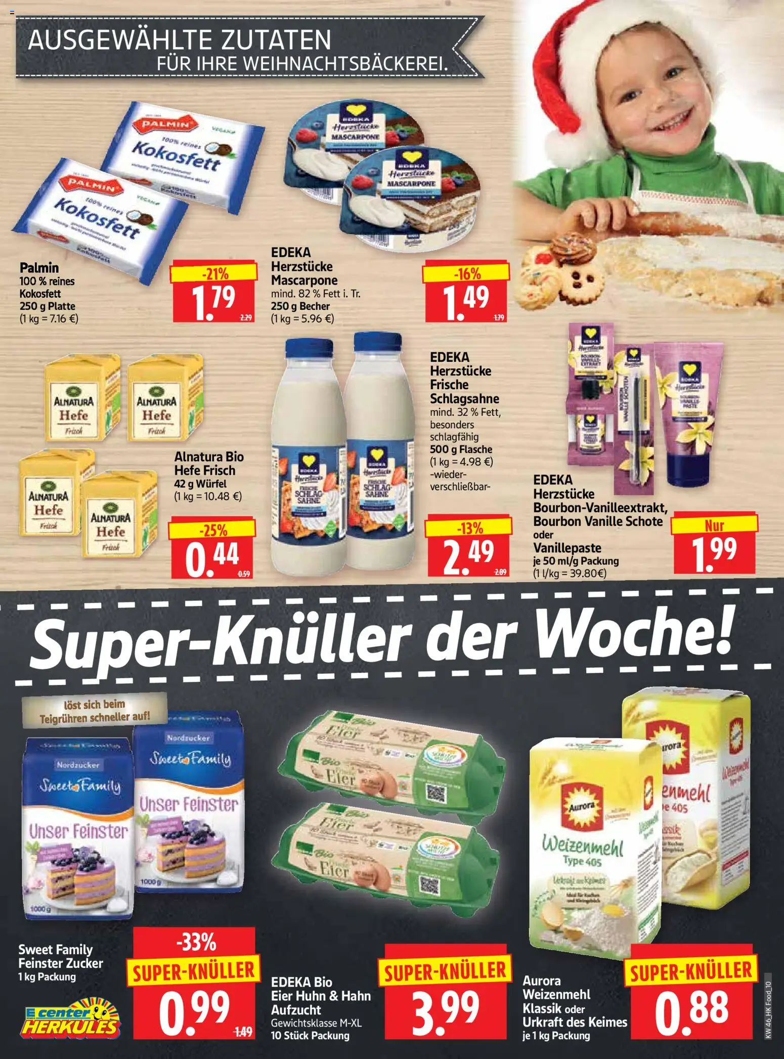 HERKULES Prospekt 	 – gültig ab 10.11.2025 | Seite: 10 | Produkte: Mascarpone, Weizenmehl, Zucker, Sahne