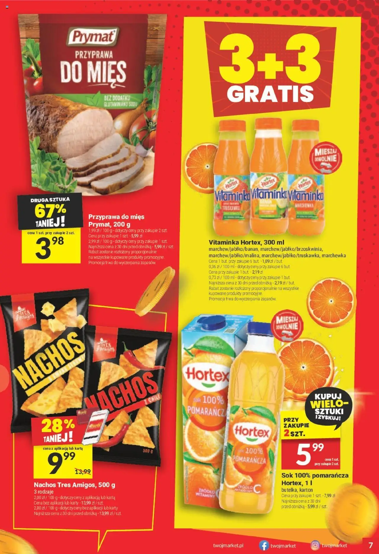 Twój Market Gazetka od 27.08.2025 | Strona: 7 | Produkty: Karta, Nachos, Sok, Marchewka