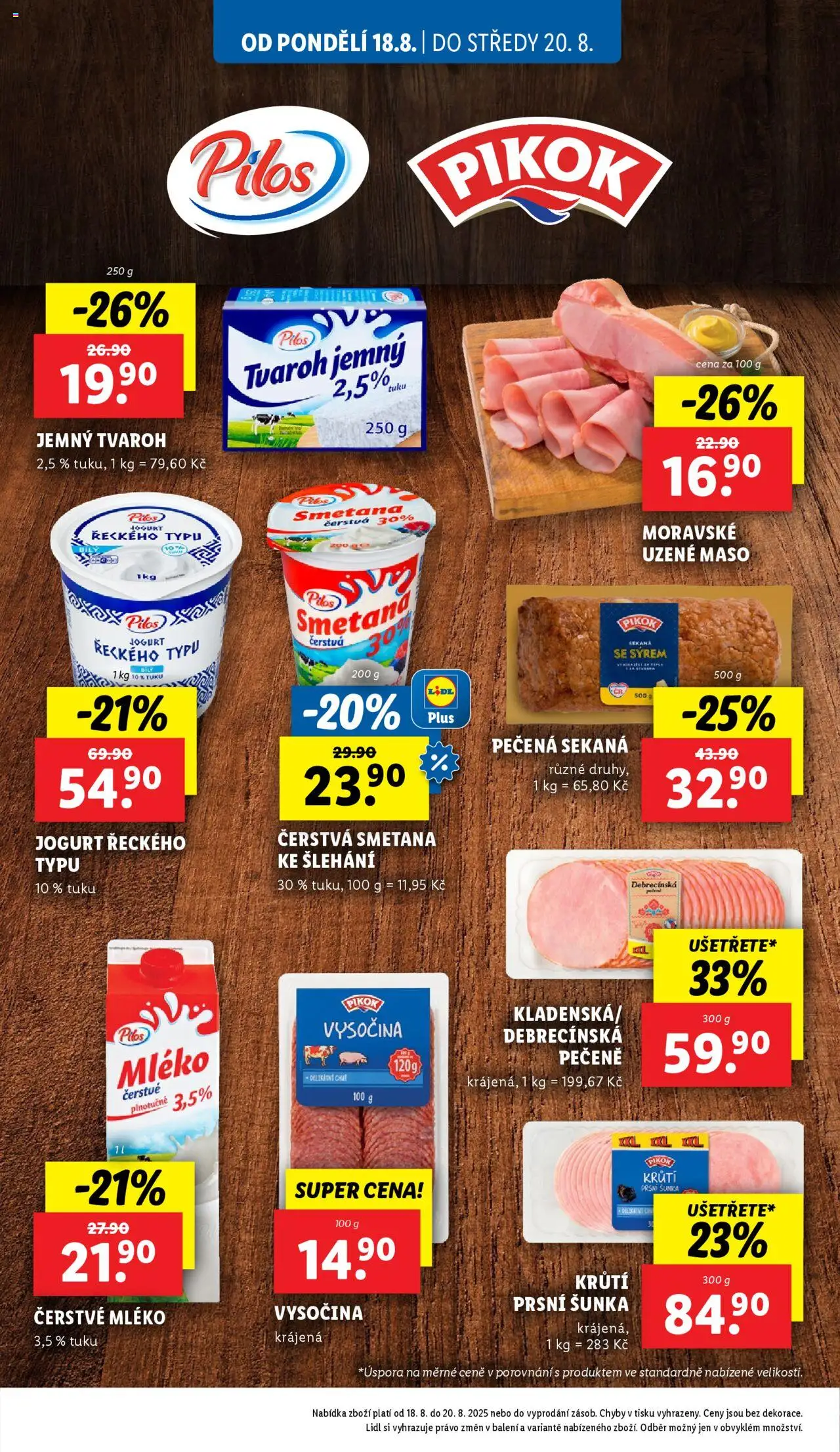 Lidl leták od 18.08.2025 | Strana: 28 | Produkty: Uzené maso, Šunka, Tvaroh, Sekaná