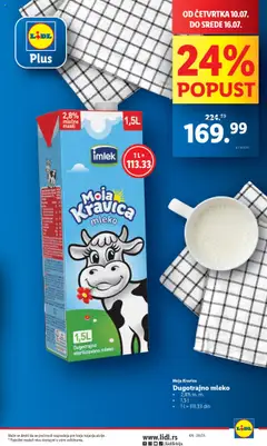 Lidl katalog - važi od 10.07.2025 | Strana: 5 | Proizvode: Dugotrajno mleko, Moja kravica, Mleko