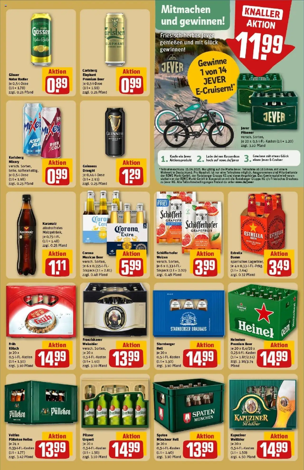 Rewe prospekt Oberwesel	 - gültig ab dem 01.06.2025 | Seite: 21 | Produkte: Carlsberg, Weißbier, Radler, Veltins