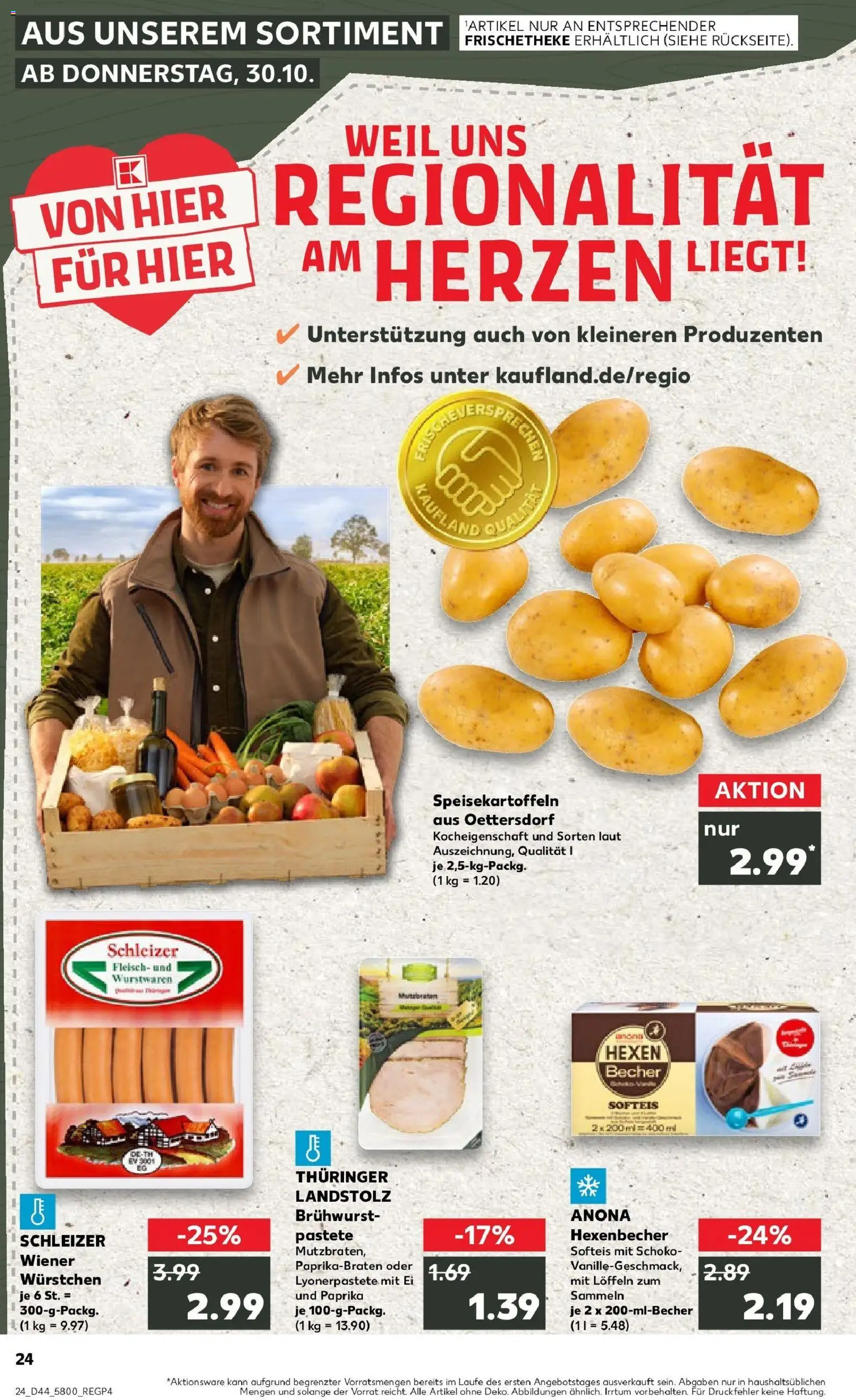 Kaufland prospekt Zeulenroda	 – gültig ab 30.10.2025 | Seite: 24 | Produkte: Wiener wurstchen, Paprika, Fleisch