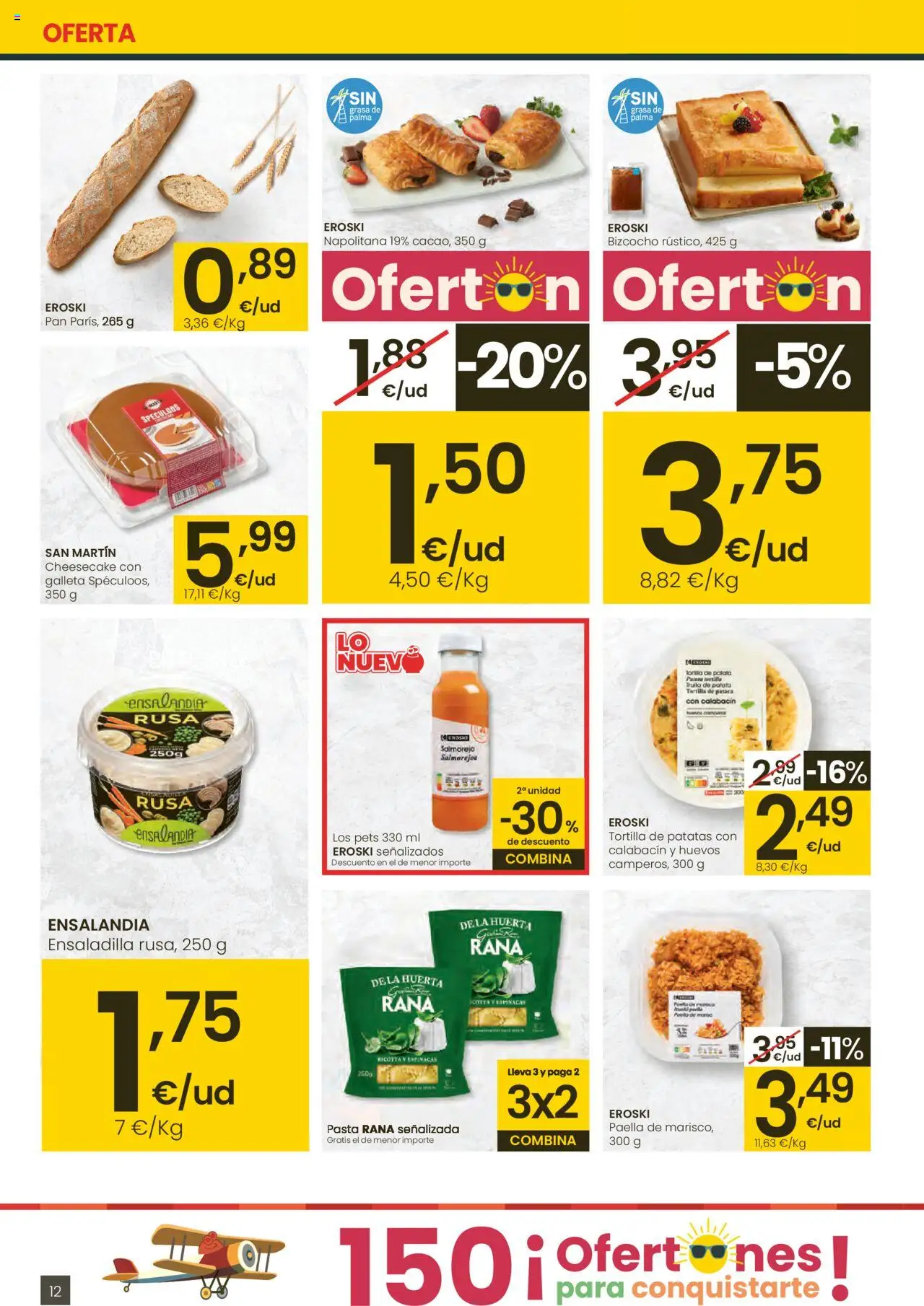 Eroski - Para conquistarte Mercat │ válido desde el 12.06.2025 | Página: 12 | Productos: Calabacín, Πορσελάνη, Pasta, Bizcocho