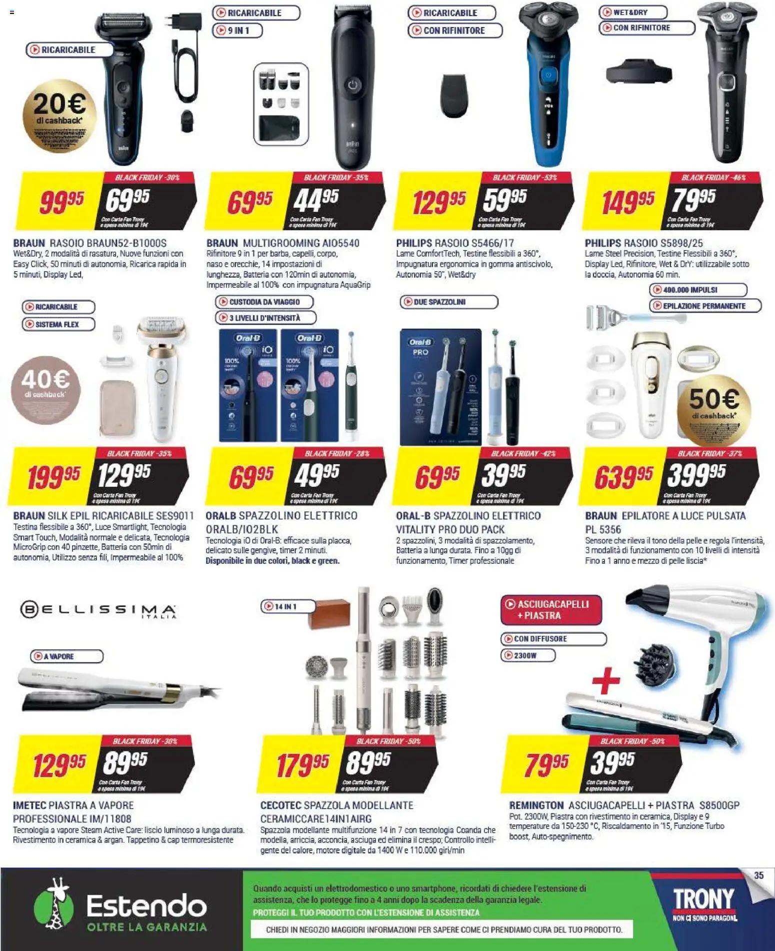 Volantino Trony del 25.11.2025 | Pagina: 35 | Prodotti: Fan, Epilatore, Asciugacapelli, Batteria