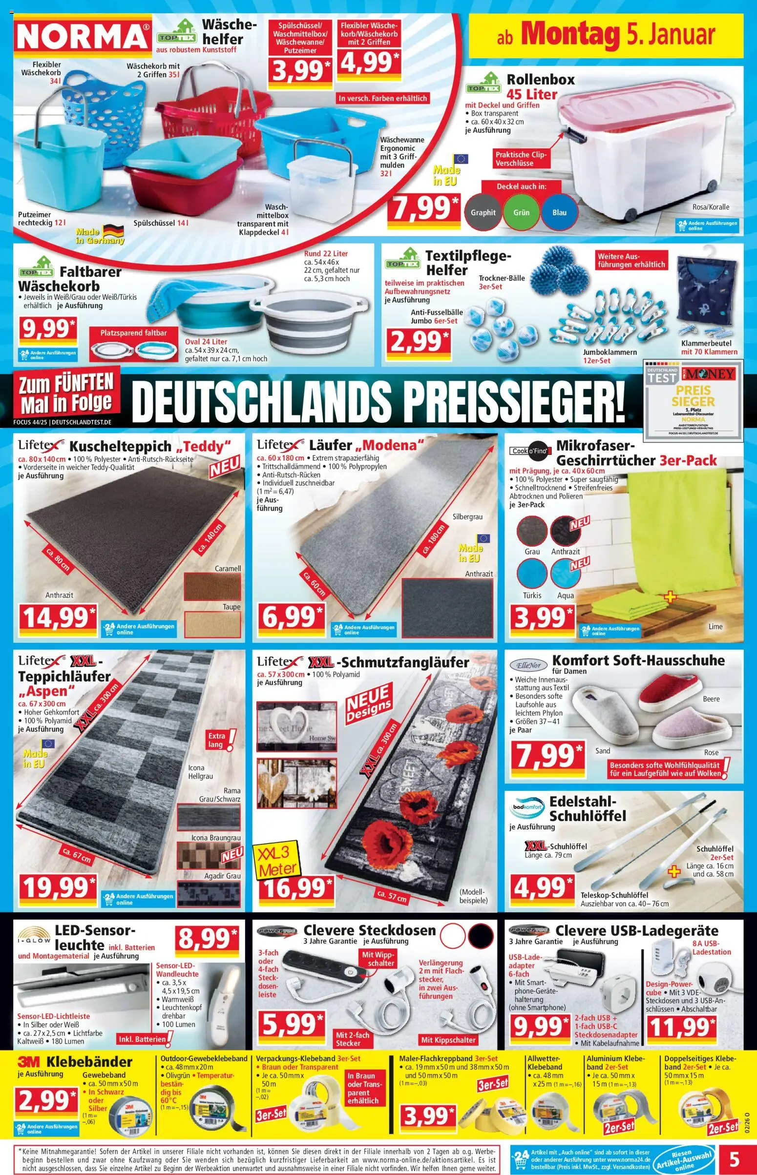 Norma Prospekt 	 – gültig ab 05.01.2026 | Seite: 5 | Produkte: Adapter, Box, Wandleuchte, Smartphone