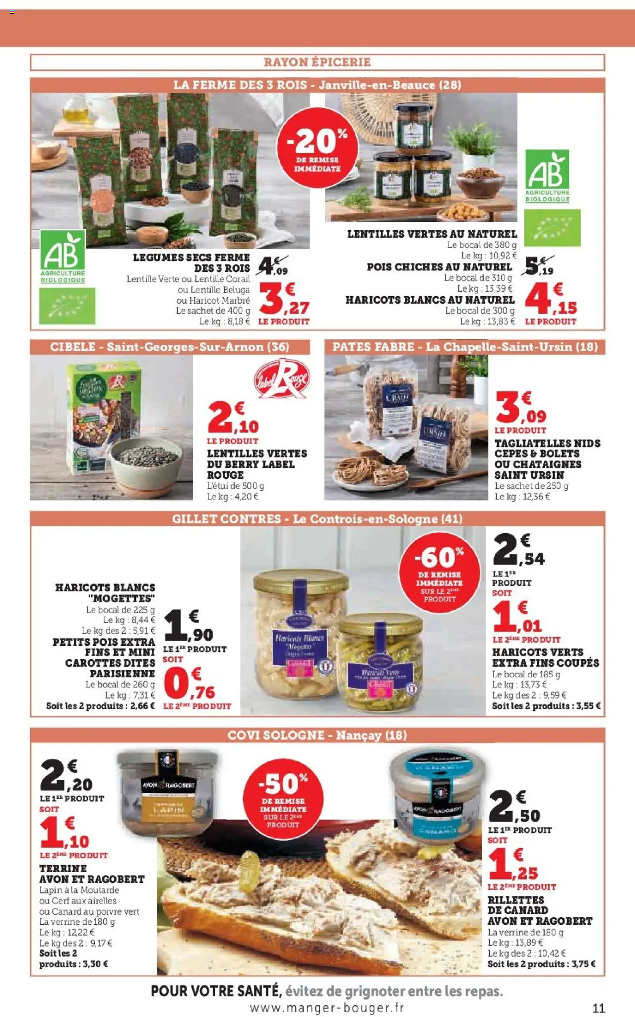 {H1} | Page: 11 | Produits: Carottes, Poivre, Pois chiches, Moutarde